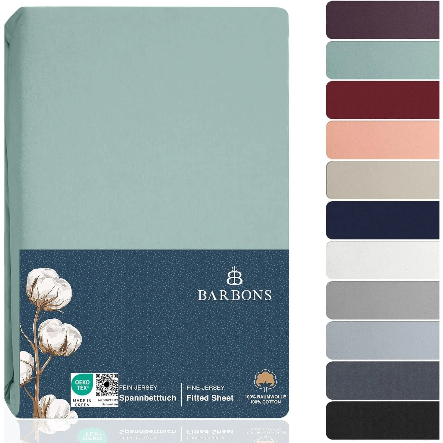 BARBONS Spannbettlaken 160x200cm - 100% Baumwolle Spannbetttuch Oeko-TEX Zertifiziert Bettlaken Jersey Bettwaren und Be…