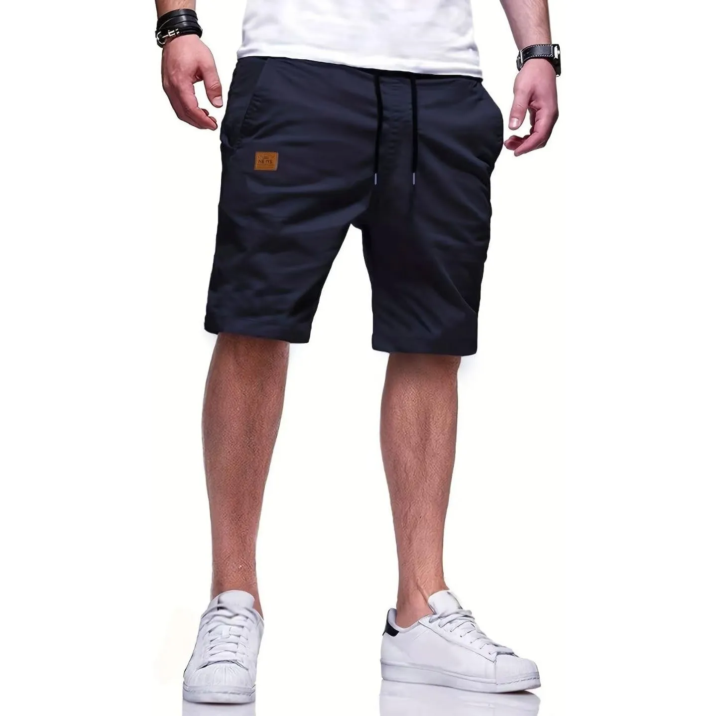 Tansozer Kurze Hosen Herren Sommer Chino Elastische Taille