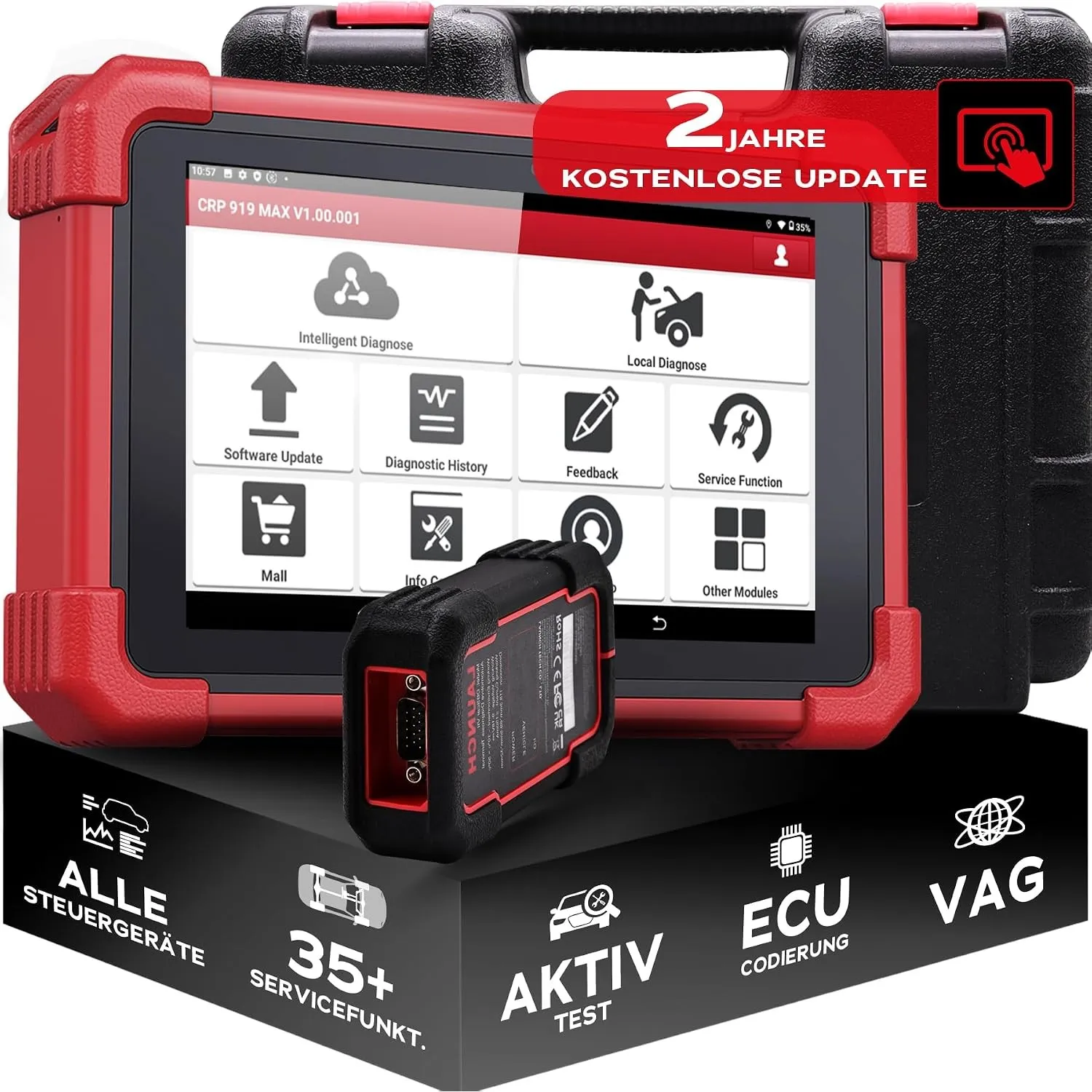 Launch CRP 919 MAX OBD2 Diagnosegerät, ECU-Codierung, 35+ Servicefunktionen