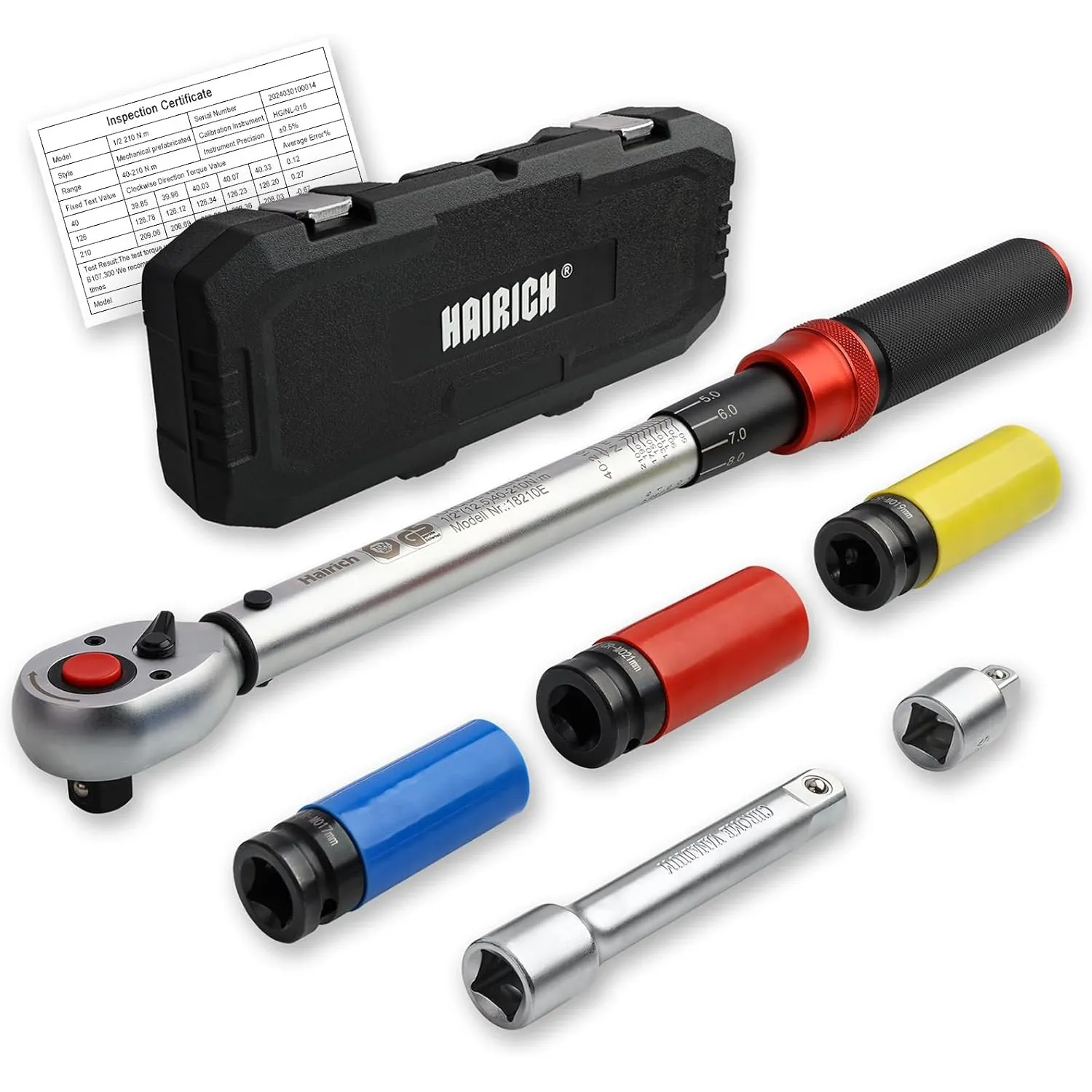 Hairich Drehmomentschlüssel Auto 1/2 Zoll, 40–210 Nm, TÜV Süd GS geprüft