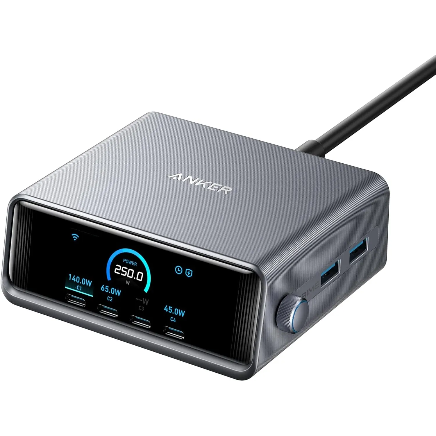 Anker Prime 250W USB C Ladegerät, Ultra-schnelle 6-Port GaN Ladestation