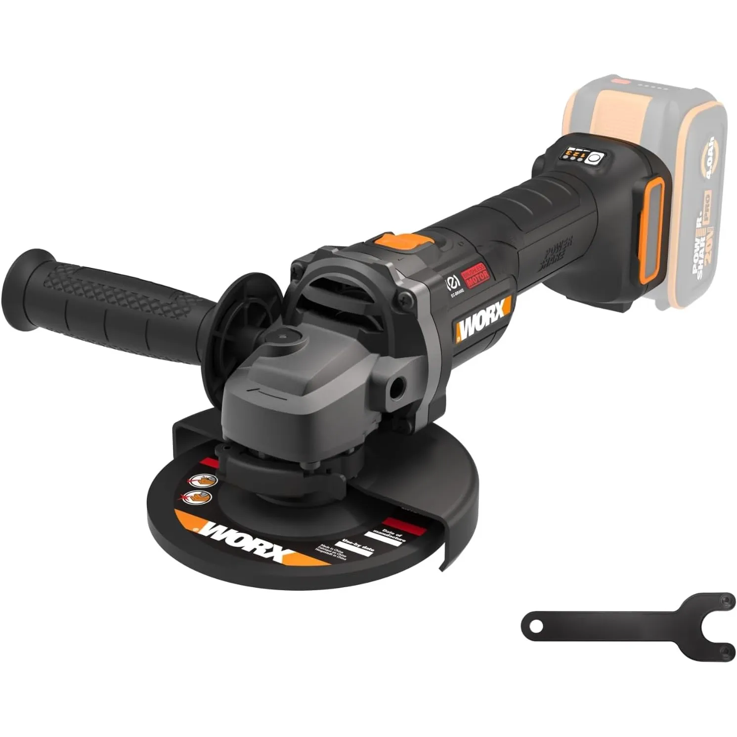 WORX WX814.9 Akku-Winkelschleifer 20V, ohne Akku & Ladegerät, 8600 U/min