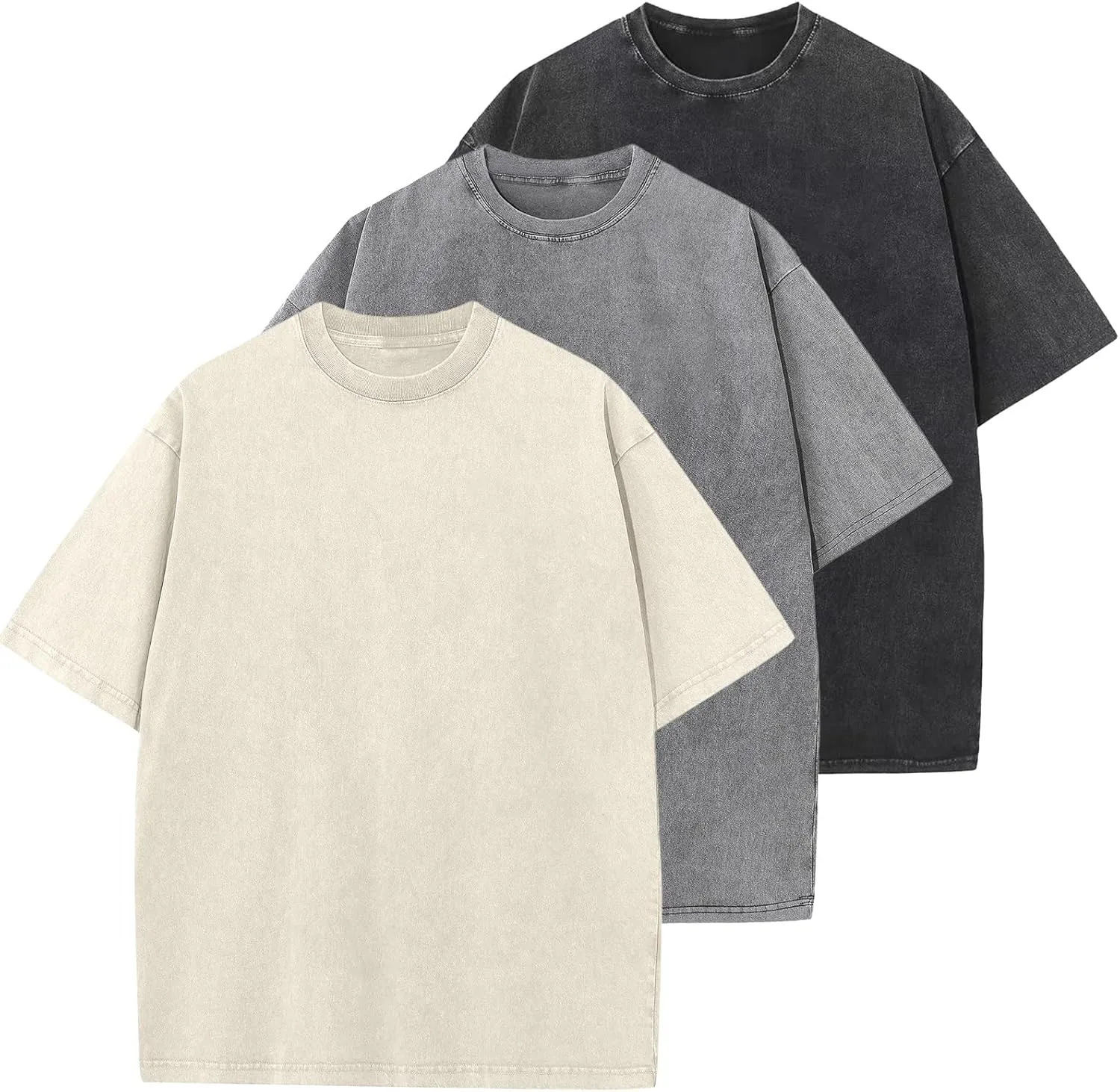 Men’s Oversized T-Shirt, Retro Washed Top, Cotton, Plus Size, Unisex Fashion, Hip Hop Vintage T-Shirts