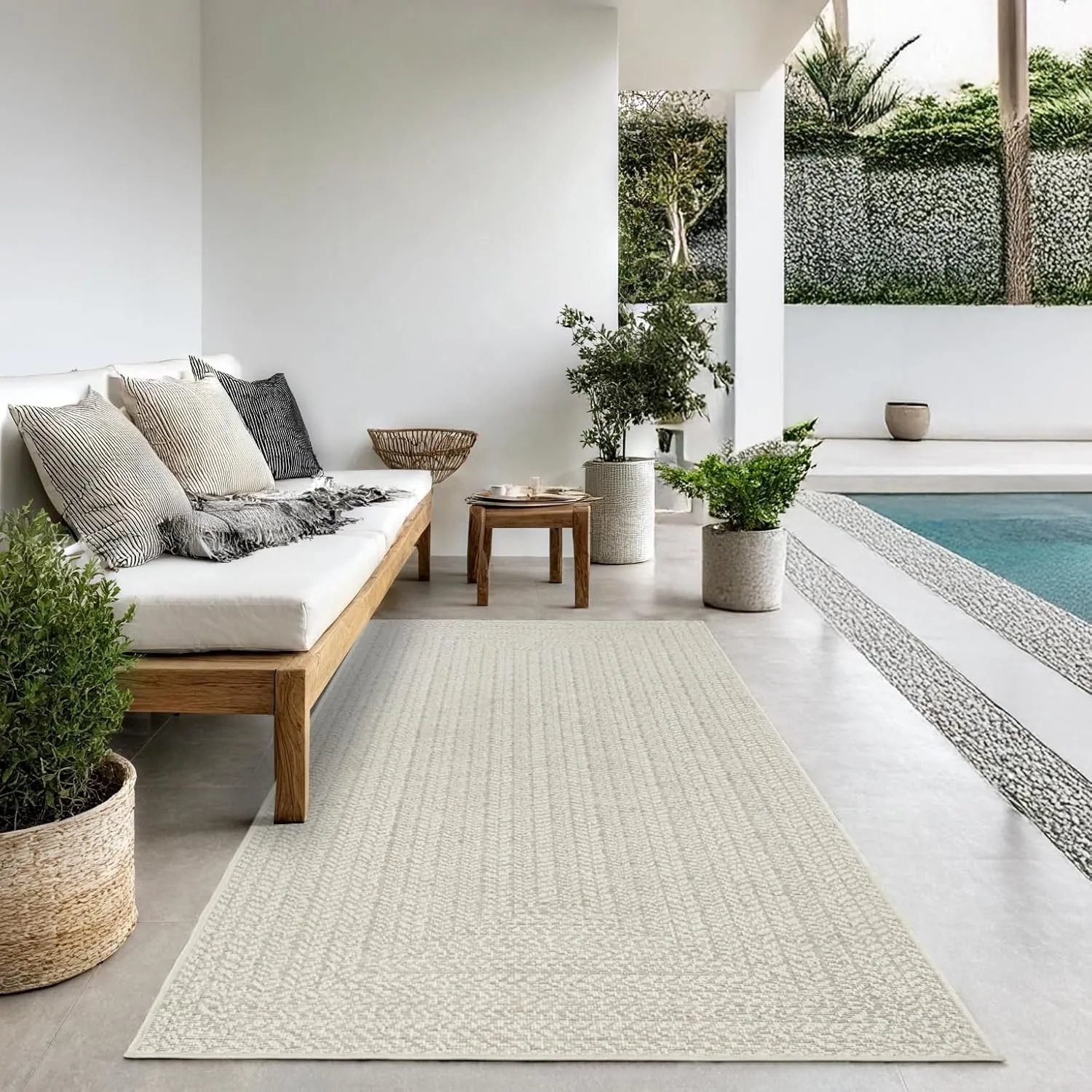 the carpet Kansas Outdoor Teppich – Wetterfester Indoor & Outdoor Teppich im Jute-Look für Balkon, Terrasse, Garten, Wo…