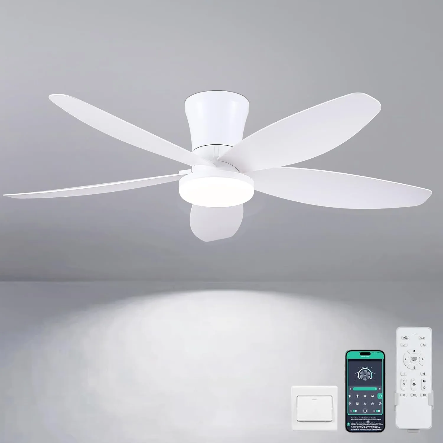 Surtime 42" 6666 White Ceiling Fans