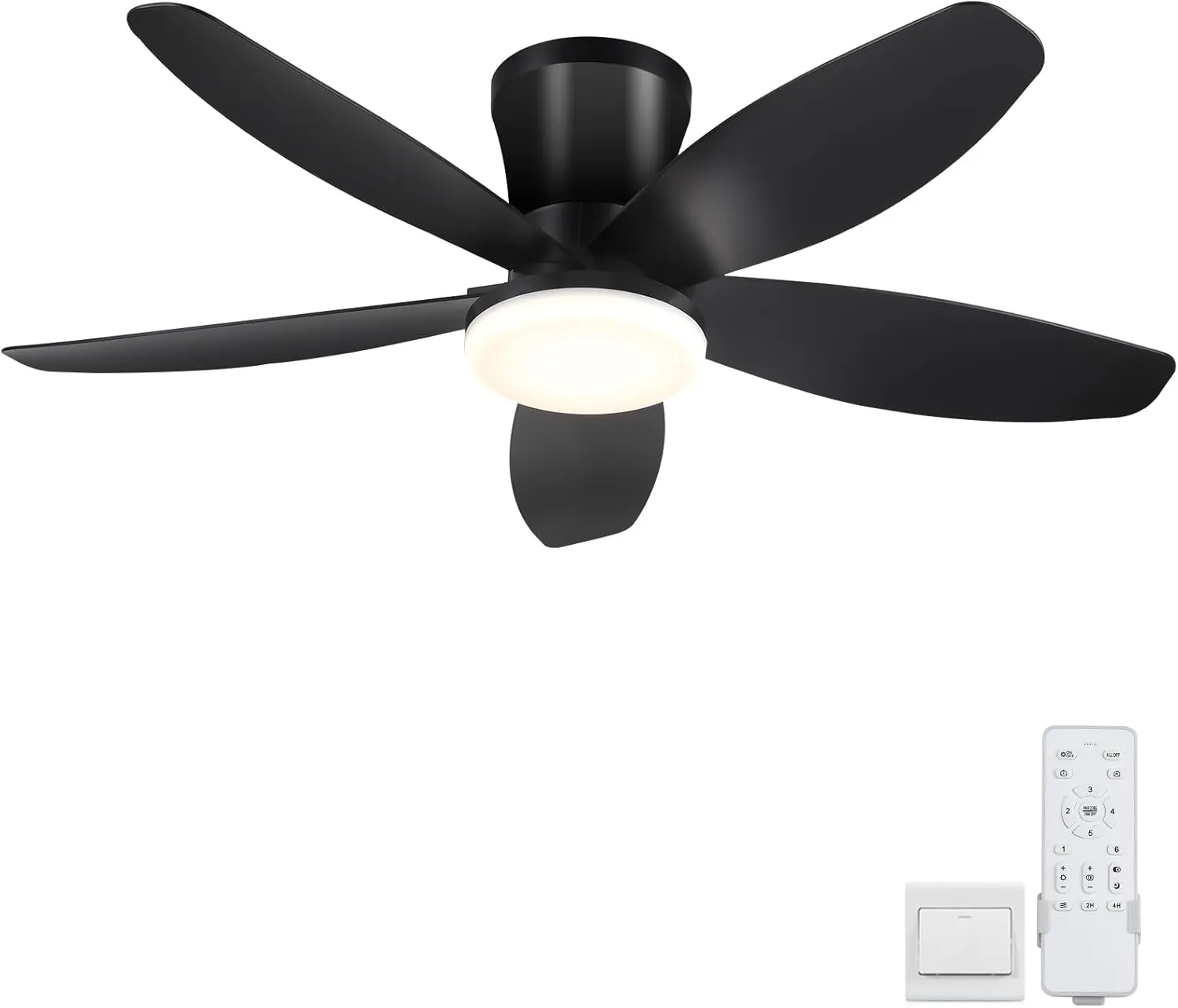 Ceiling Fans with Lighting 92 cm Building Ceiling Fan with LED Lighting and Remote Control/App Control, Dimmable LED Ce…