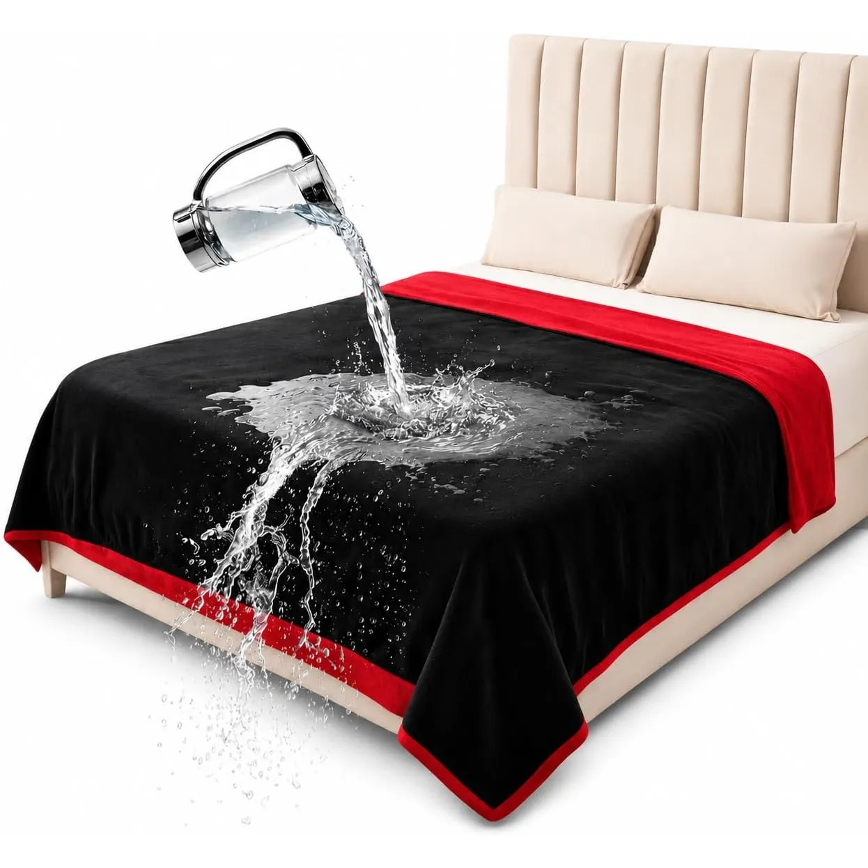 wasserdichte Decke, Hundedecke Wasserdicht, Liebesdecke Wasserdicht, Katzendecke, Hundedecke Sofa, Rot und Schwarz, Tag…