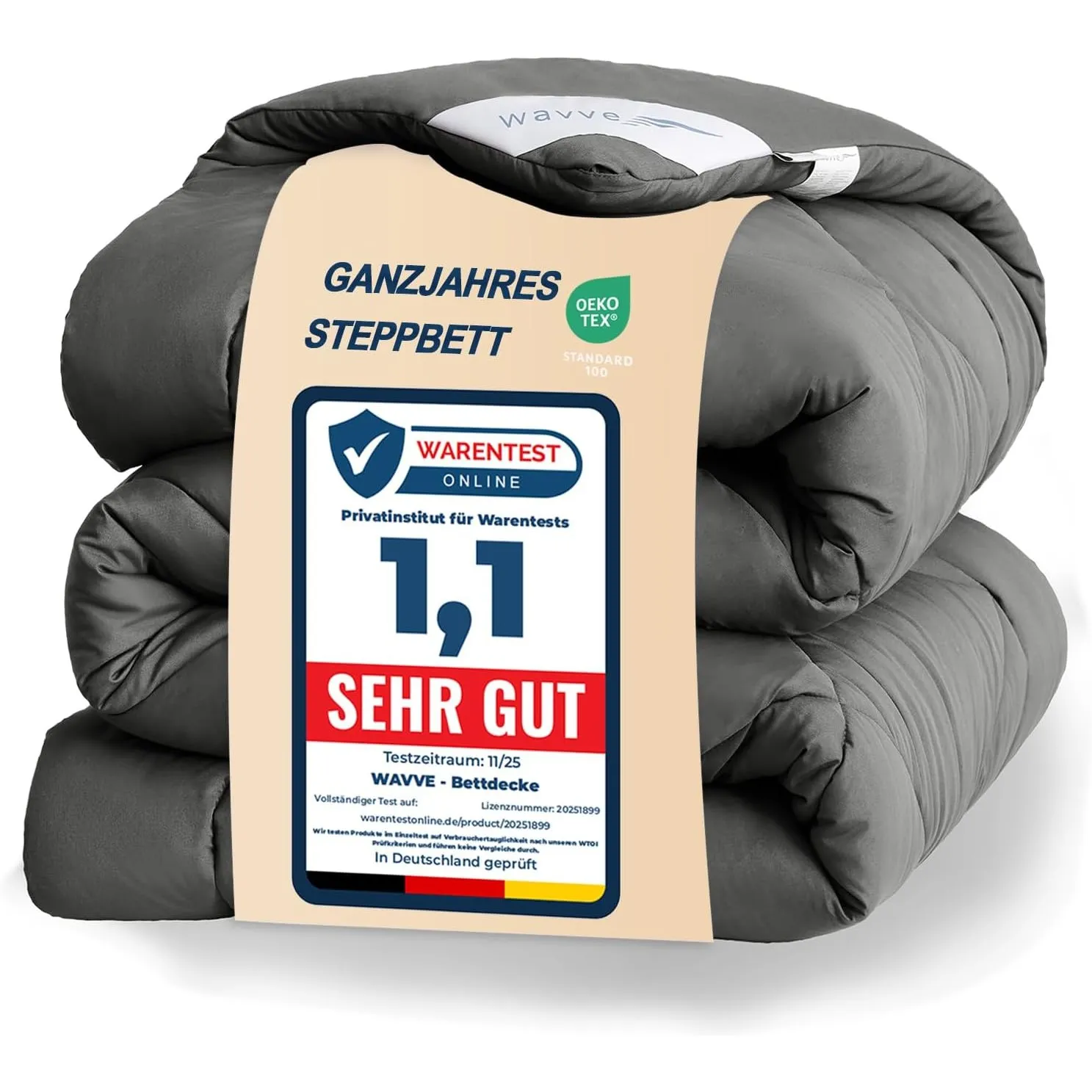 WAVVE Bettdecke 135x200 Ganzjahresdecke Ohne Bezug Ganzjahresdecke 4 Jahreszeiten, Steppdecke 300gsm Mikrofaser 135x200…