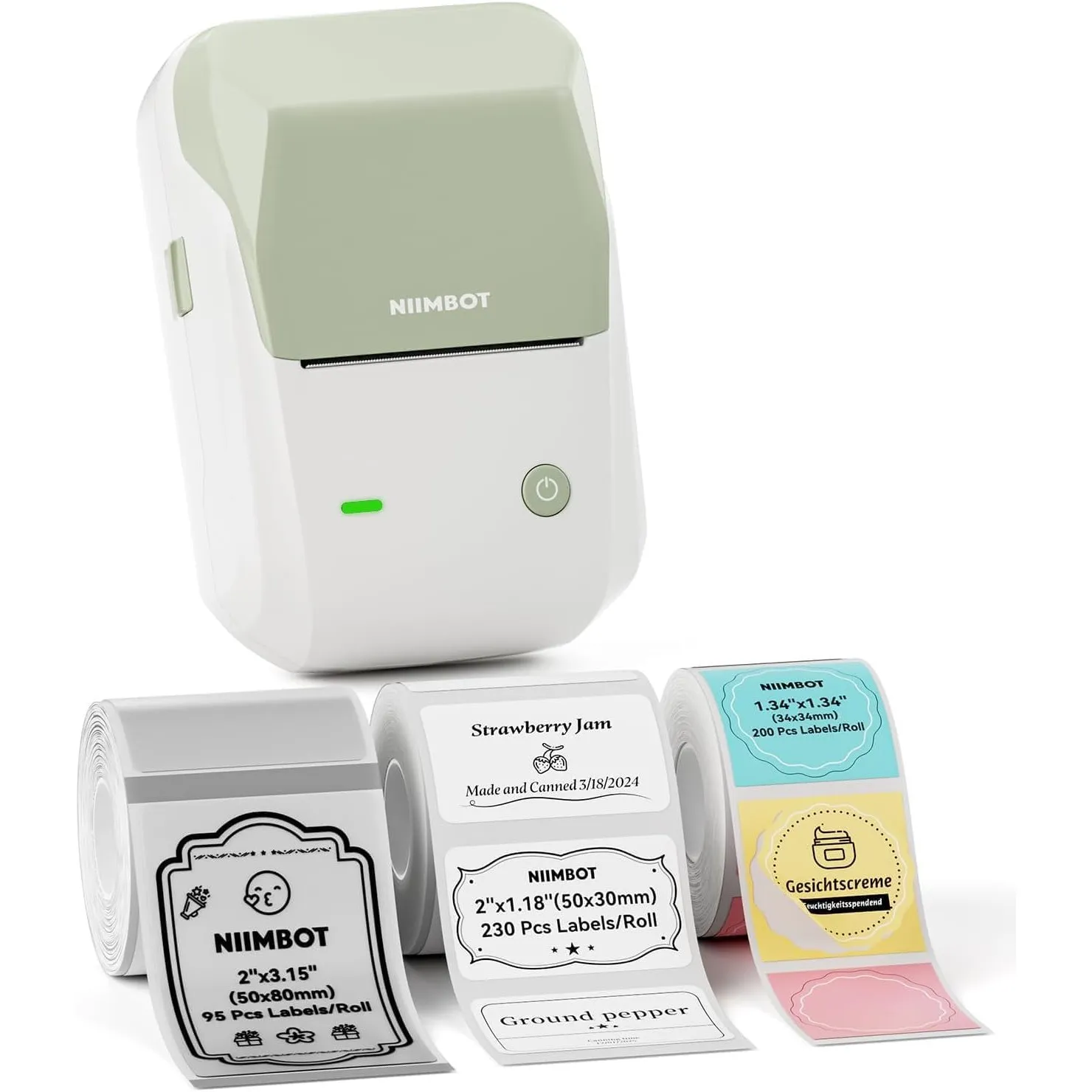 NIIMBOT Etikettendrucker, B1 Bluetooth Etikettiergerät mit Größeres Etikett, Selbstklebendes Aufkleber Druckgröße 20-50…