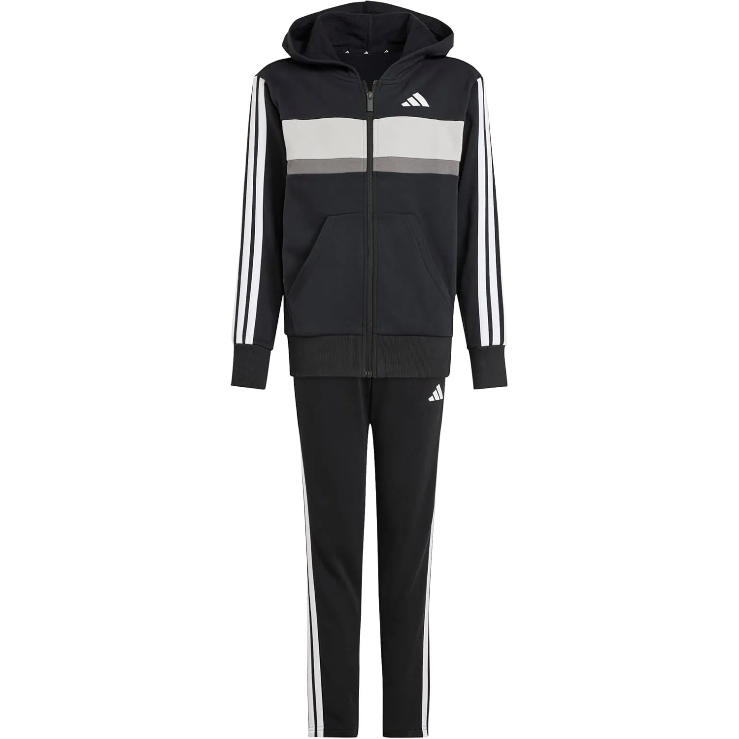 adidas Unisex Kinder Seasonal Essentials Tiberio 3 Stripes Fleece Tracksuit Trainingsanzug