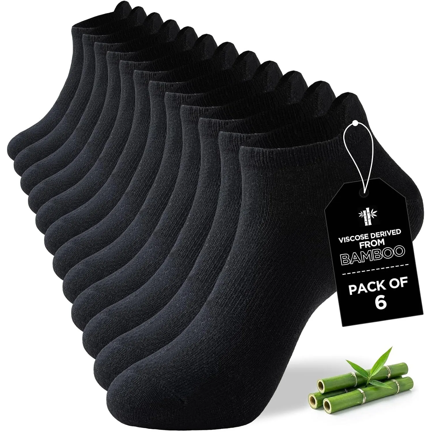 Niorasen Bambus Sneaker Socken für Damen & Herren, 6 Paar | 90% Bambusviskose, atmungsaktiv und feuchtigkeitsableitend;…