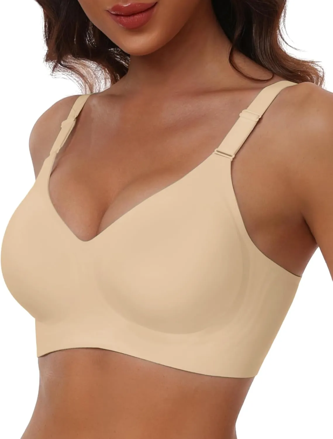 HORISUN Comfortable Seamless Full Coverage Bra for Women, Wireless Bras with Soft Support, Regular and Large Sizes