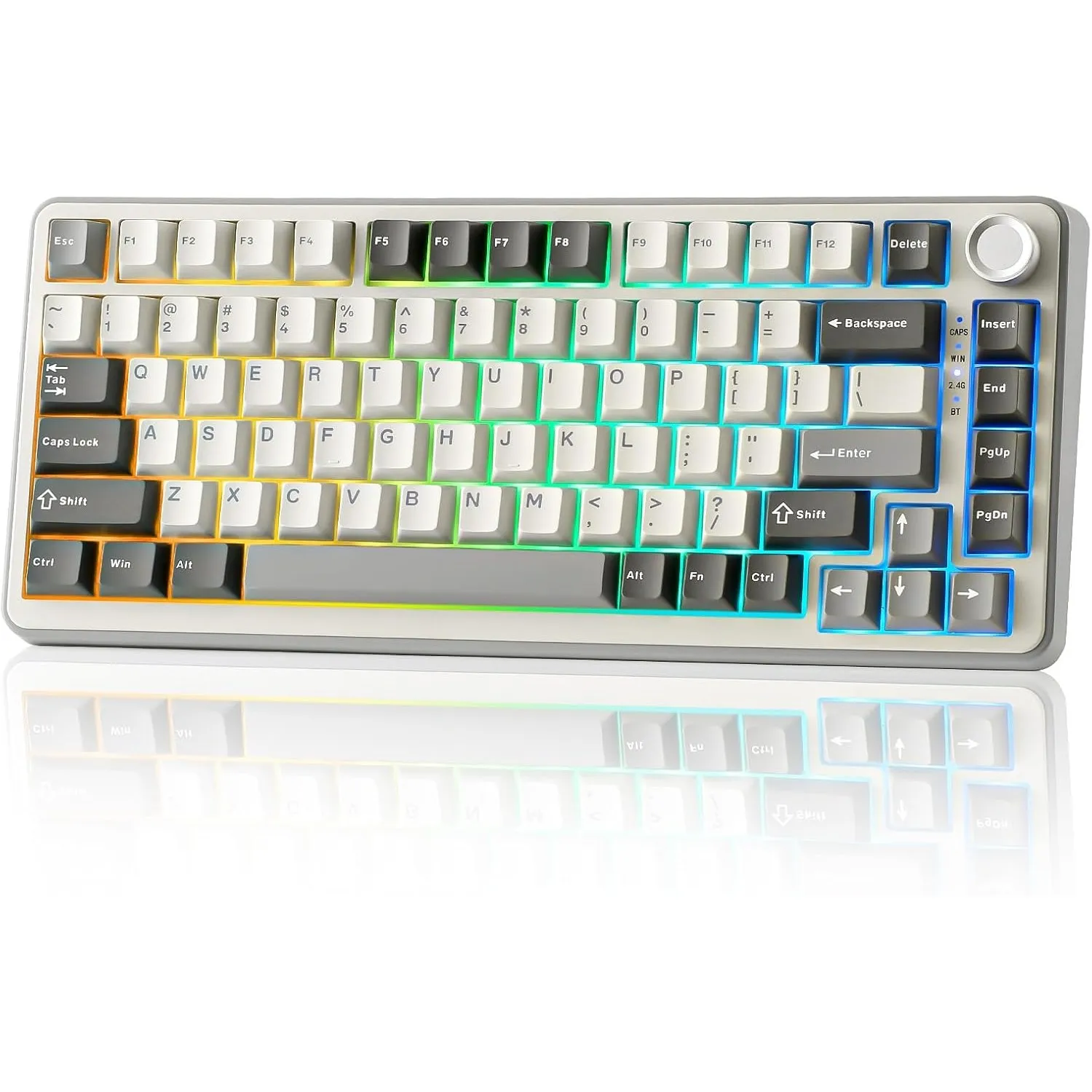 YUNZII B75 PRO Kabellose Mechanische Tastatur (Gray, Cocoa Cream) | 75% Gaming Tastatur, BT/Type-C/2.4G,Hot Swap Dichtu…