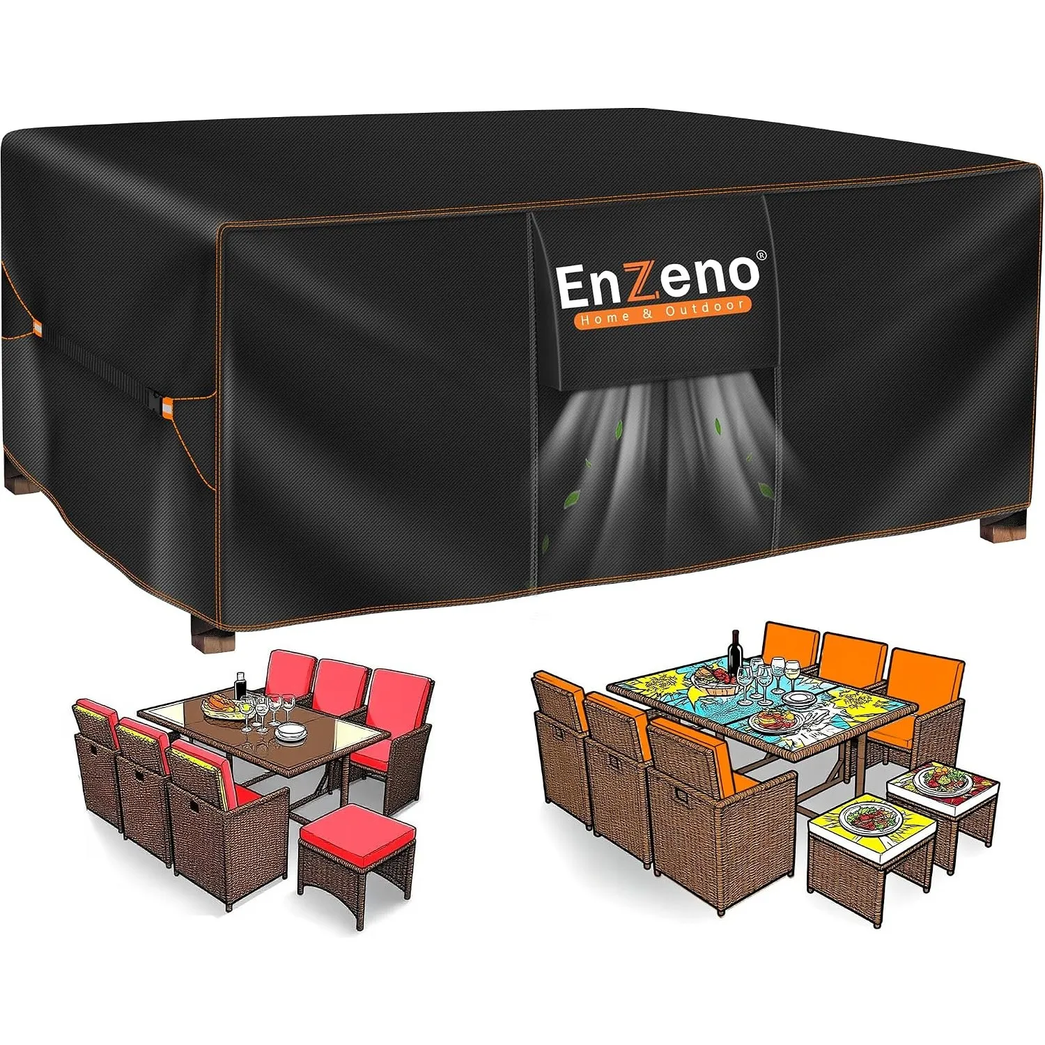 Enzeno Abdeckung Gartenmöbel Winterfest,Abdeckplane für Gartentisch Lounge