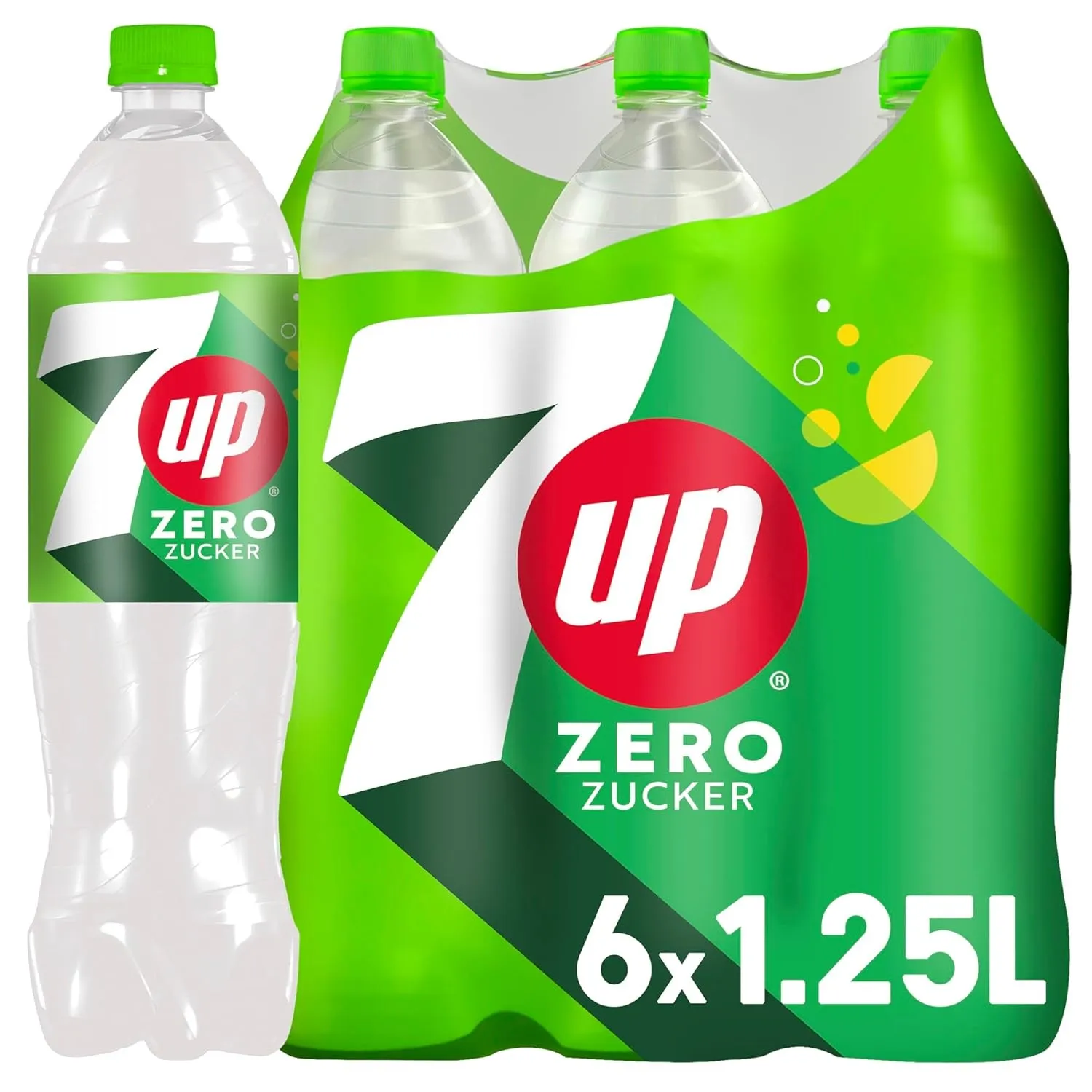 7UP Zero, 6x1,25l – Limonade mit Zitronen+Limetten Geschmack, Einweg