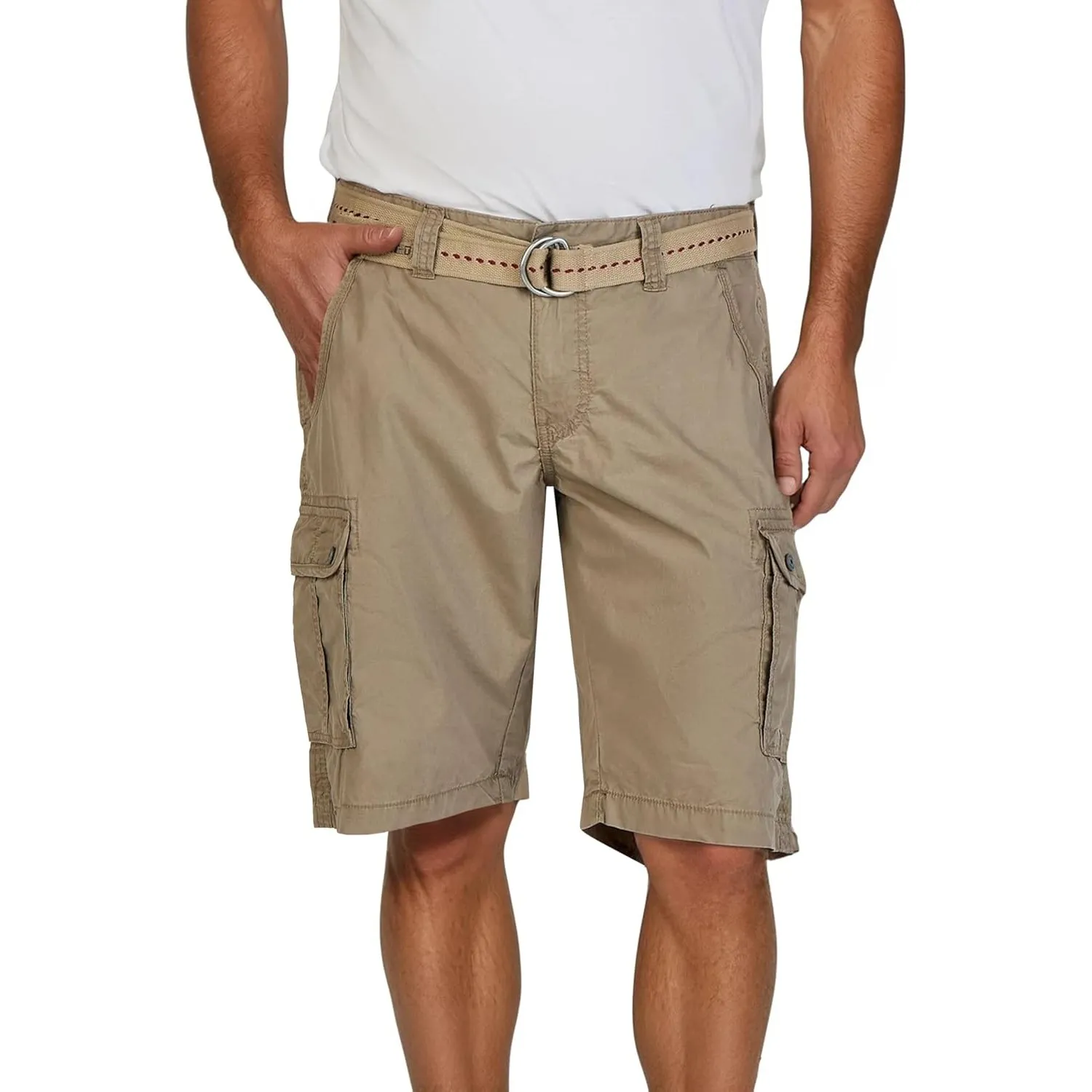 Timezone Cargo Shorts Herren mit Gürtel Regular Fit MaguireTZ Kurze Hosen Cargoshorts Sommer 100% Baumwolle Beige Grau …