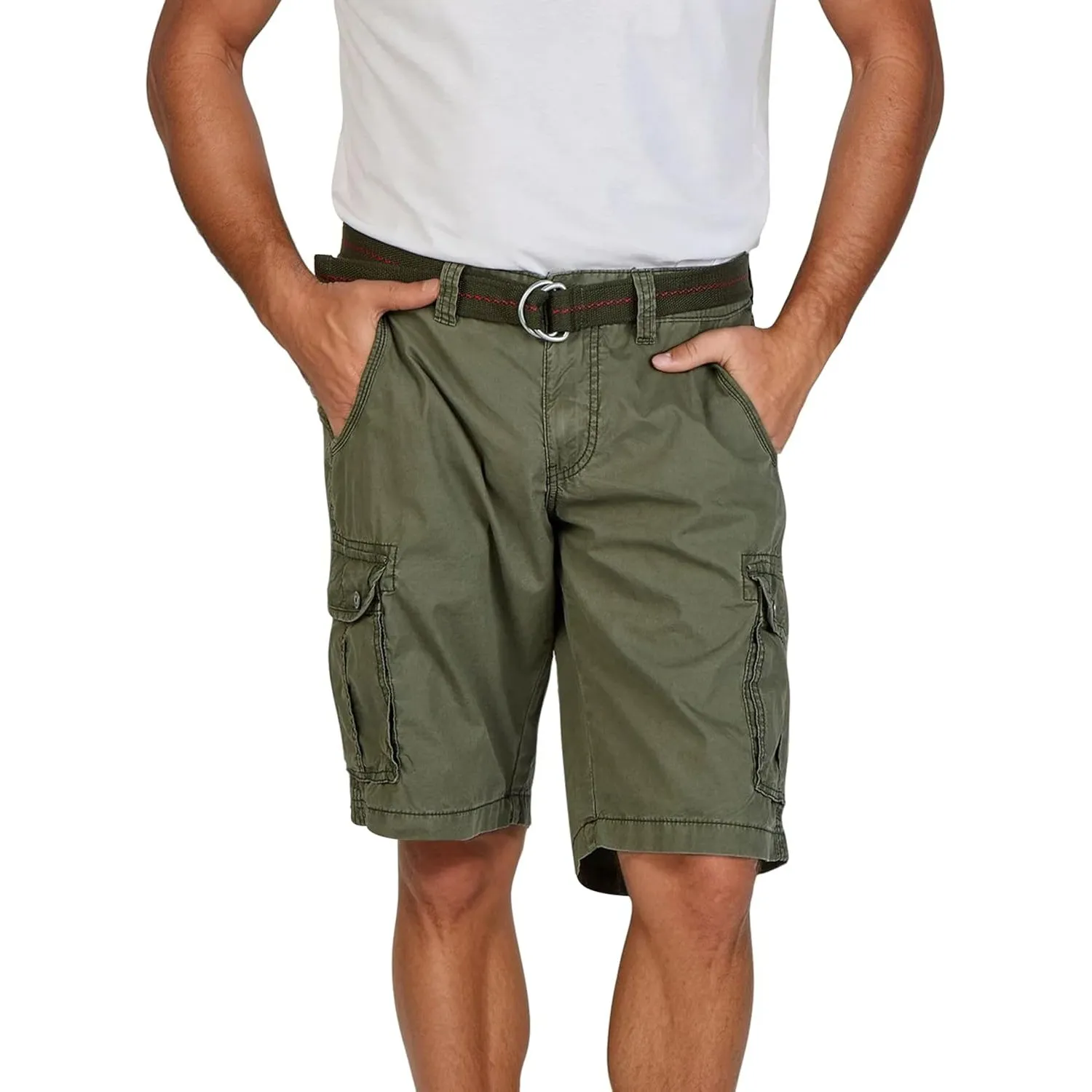 Timezone Cargo Shorts Herren mit Gürtel Regular Fit MaguireTZ Kurze Hosen Cargoshorts Sommer 100% Baumwolle Beige Grau …