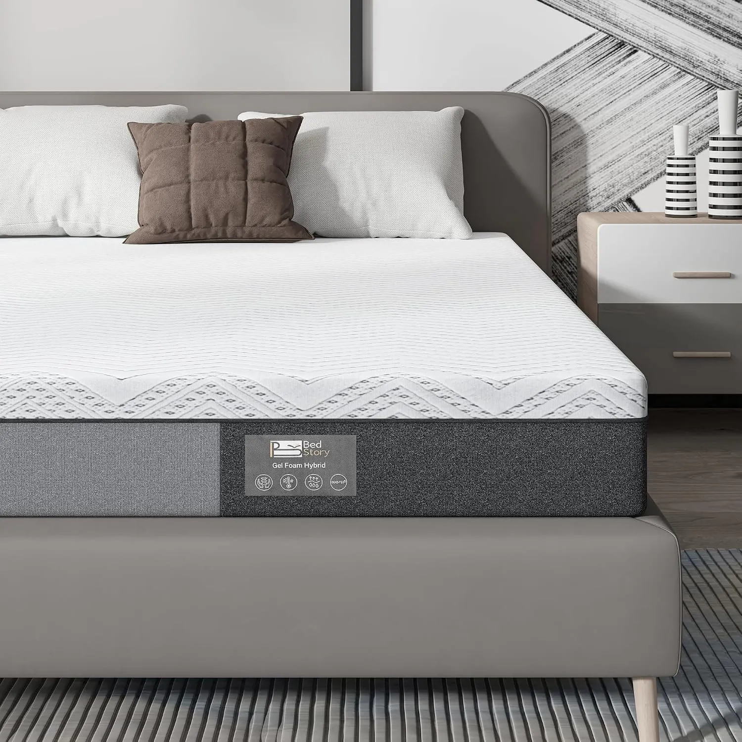 BedStory Matratze 90x200CM, Höhe 18CM, 7-Zonen-Memoryschaum-Matratze, Mittlere Härte mit Unterstützung, Linderung von R…