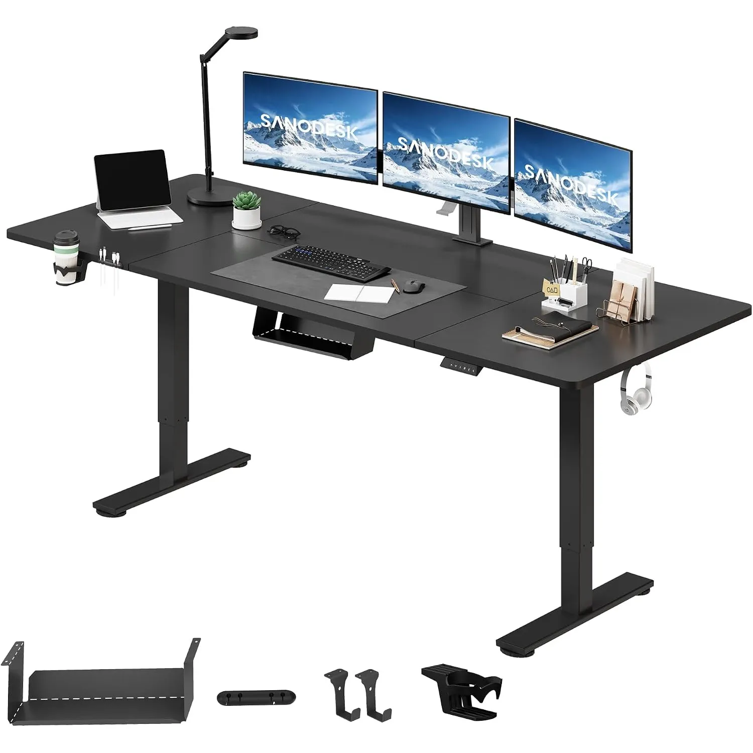 SANODESK Höhenverstellbarer Schreibtisch elektrisch 200x80 cm