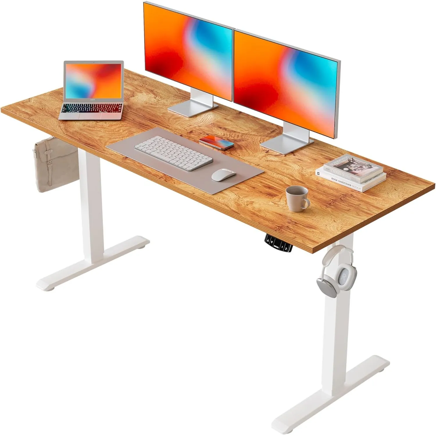 Agilestic Höhenverstellbarer Schreibtisch 140 x 60 cm | Schreibtisch höhenverstellbar elektrisch, 2 Speicherplätze, Ste…