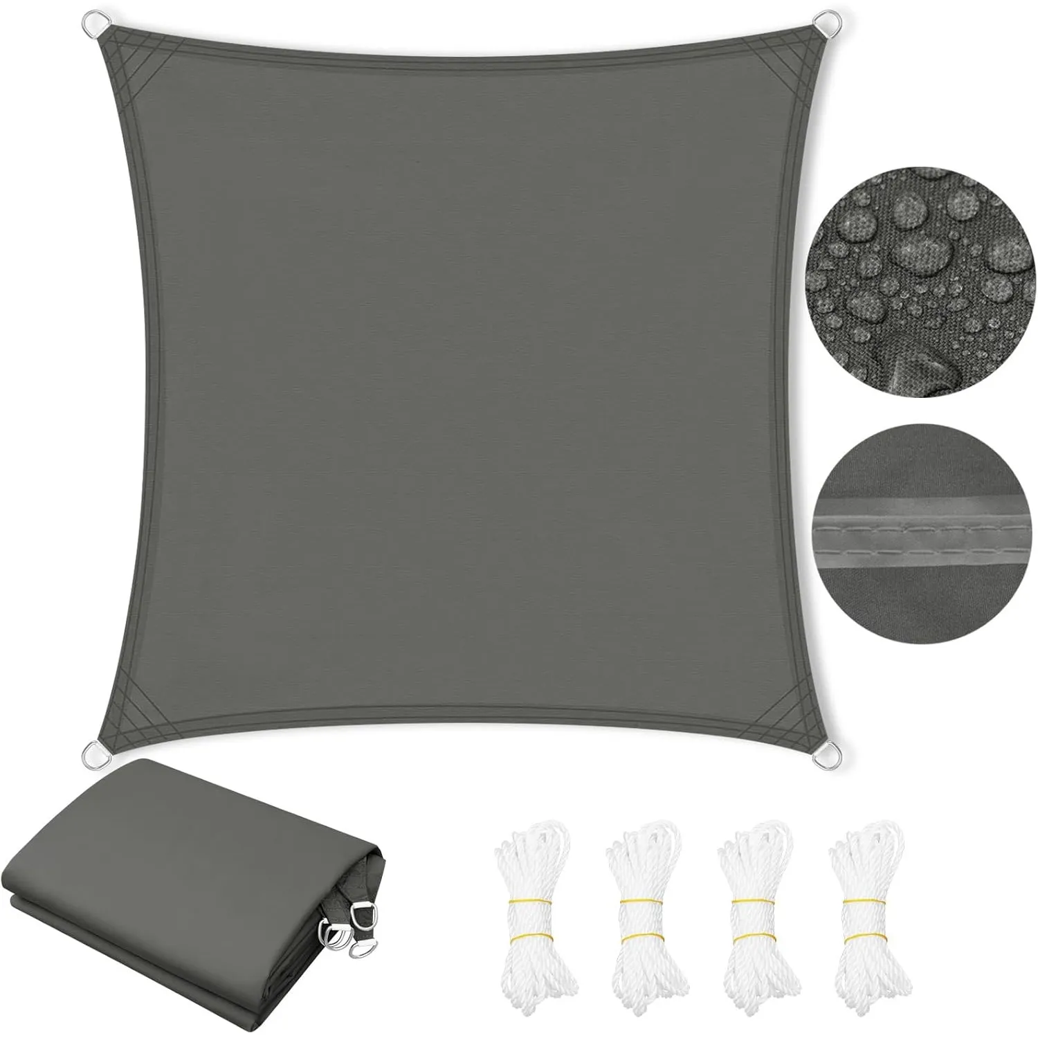 WOLTU PES Sonnensegel 300D Oxfordgewebe Neumaterial mit PU-Beschichtung | 1000MM Wasserstandfestigkeit, 95% UV-Schutz |…