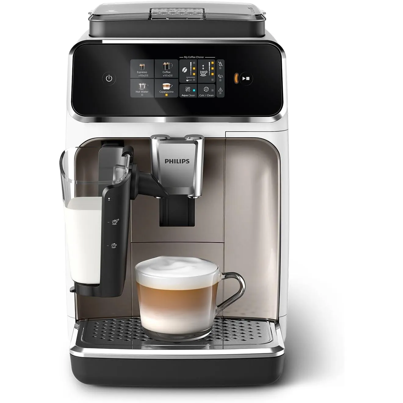PHILIPS Kaffeevollautomat LatteGo 2300 Serie, Weiß, 4 Spezialitäten