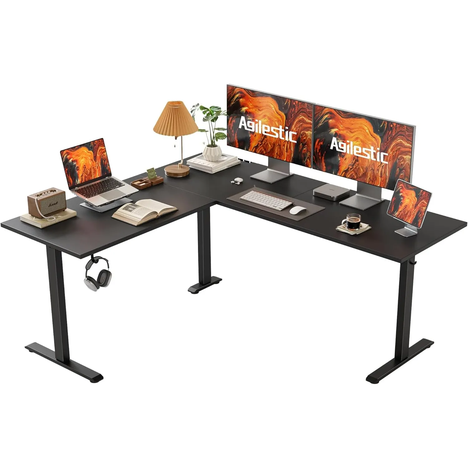 Agilestic Höhenverstellbarer Eckschreibtisch 160 x 140 cm