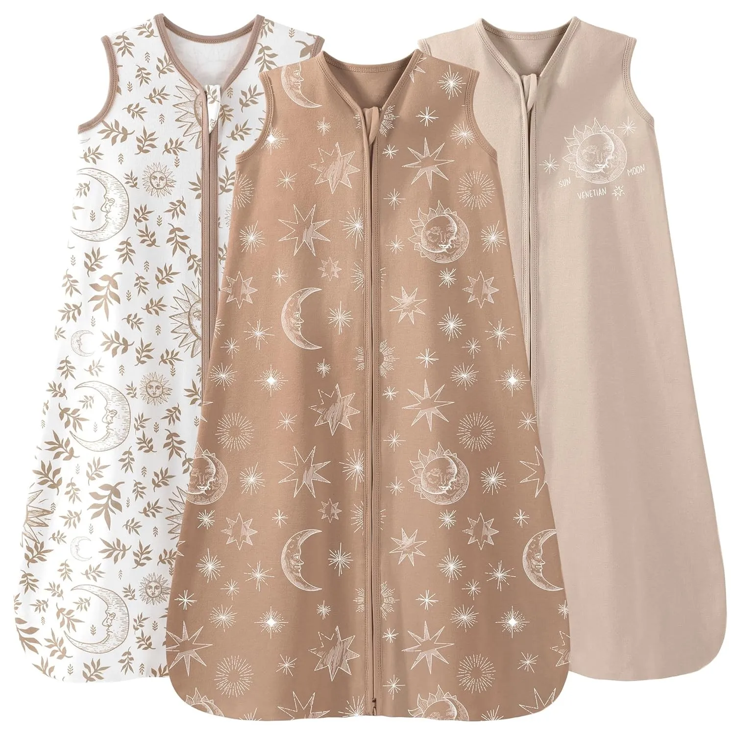 Unnivoll 3er Pack Schlafsack Baby Sommer 0.5 Tog 100% Baumwolle Sommerschlafsack Babyschlafsack 0-6 monate 67 cm für Ju…