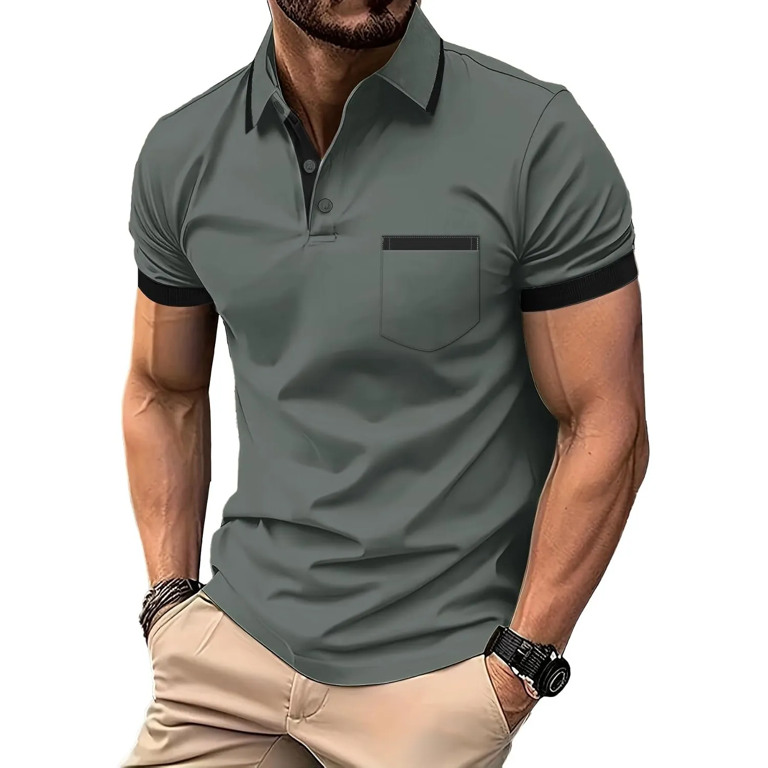zitysport Poloshirt Herren Kurzarm Shirt Atmungsaktives Golf Polo Shirt Männer Sommer Shirts Sport Basic Slim Fit Tshir…