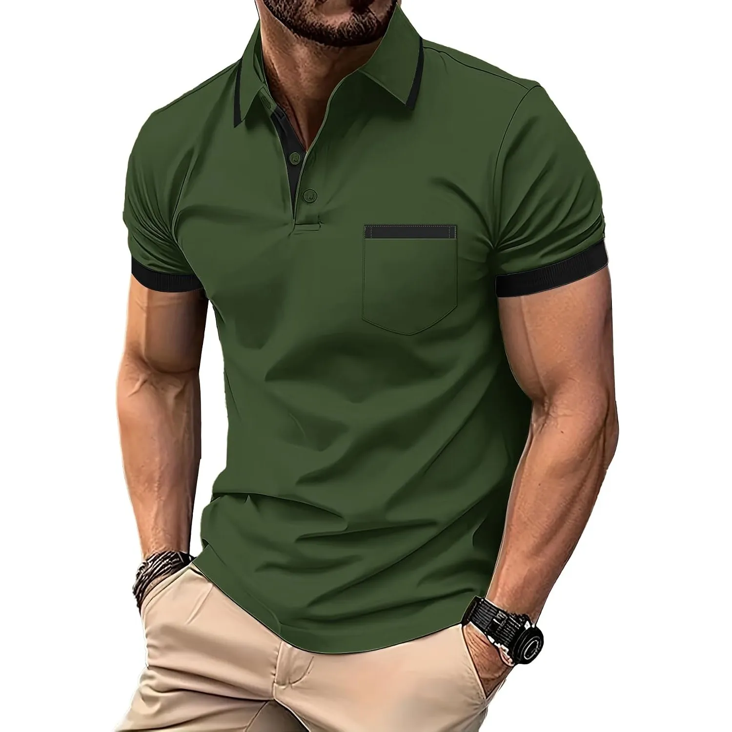zitysport Poloshirt Herren Kurzarm mit Brusttasche Polo