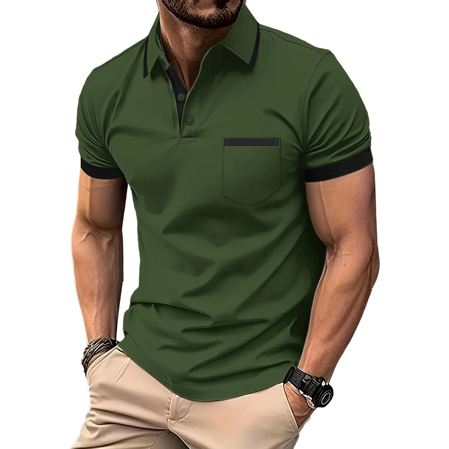 zitysport Poloshirt Herren Kurzarm Shirt Atmungsaktives Golf Polo Shirt Männer Sommer Shirts Sport Basic Slim Fit Tshir…