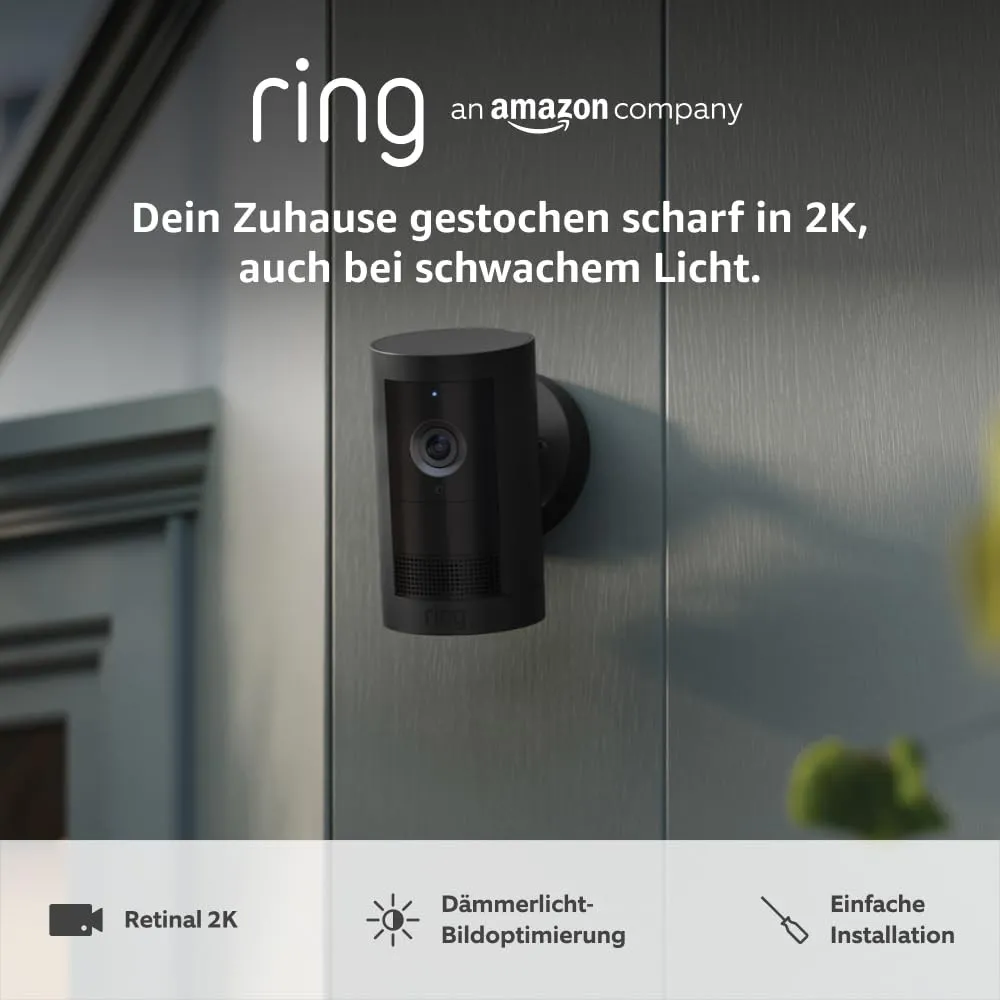 Ring Außenkamera Plus Akku (Outdoor Camera Plus neueste generation) | 2K-Weitwinkelvideo | Kabellose Überwachungskamera…