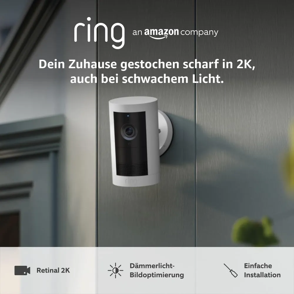 Ring Außenkamera Plus Akku (Outdoor Camera Plus neueste generation) | 2K-Weitwinkelvideo | Kabellose Überwachungskamera…