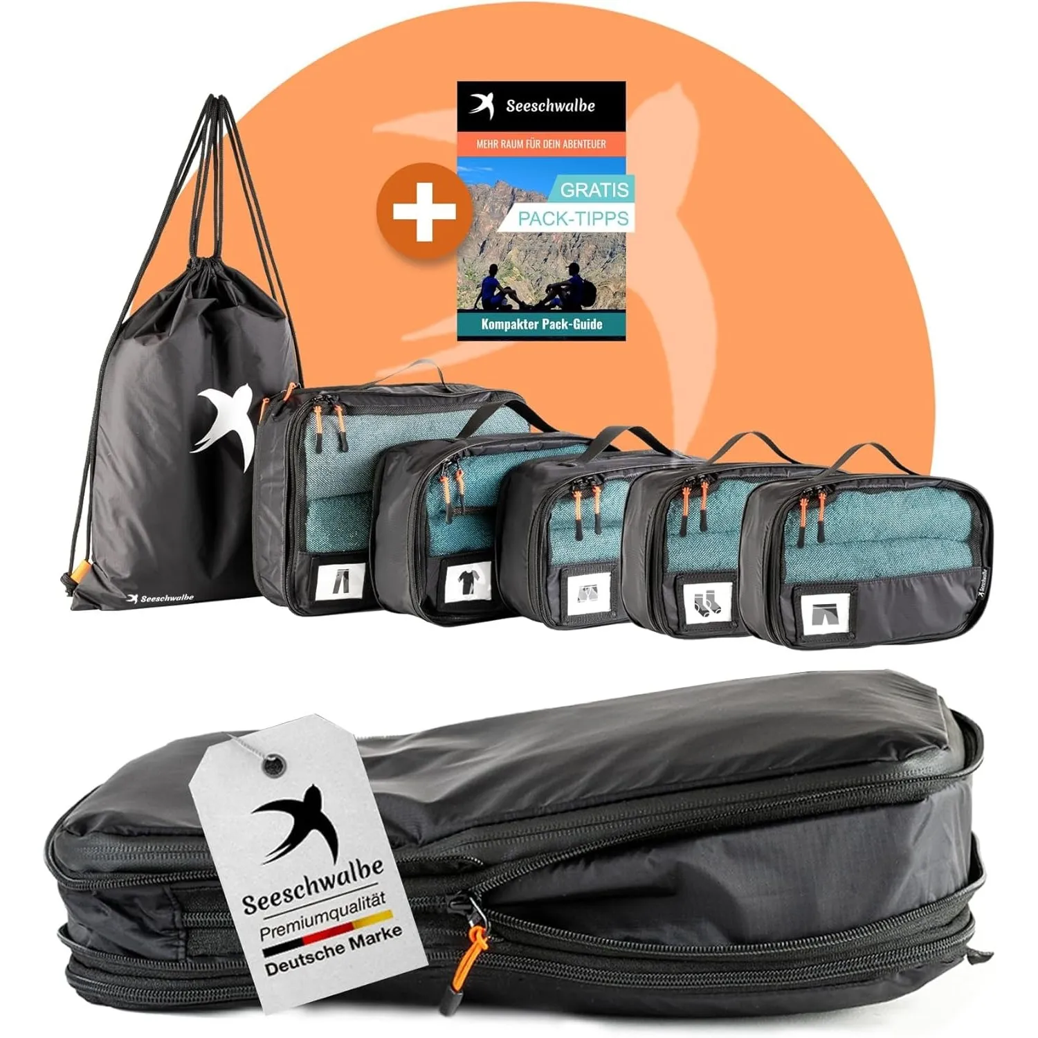 Packing Cubes Compression | 6-teiliges Set | Premium Packwürfel kompression als ultraleichte Rucksack Organizer oder Ko…