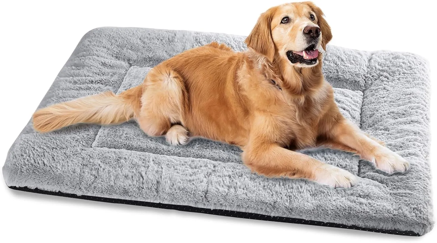 Baodan Dog Bed for Large Dogs, Washable, 122 x 75 cm, Super-Soft Cat Bed with Non-Slip Underside, Grey