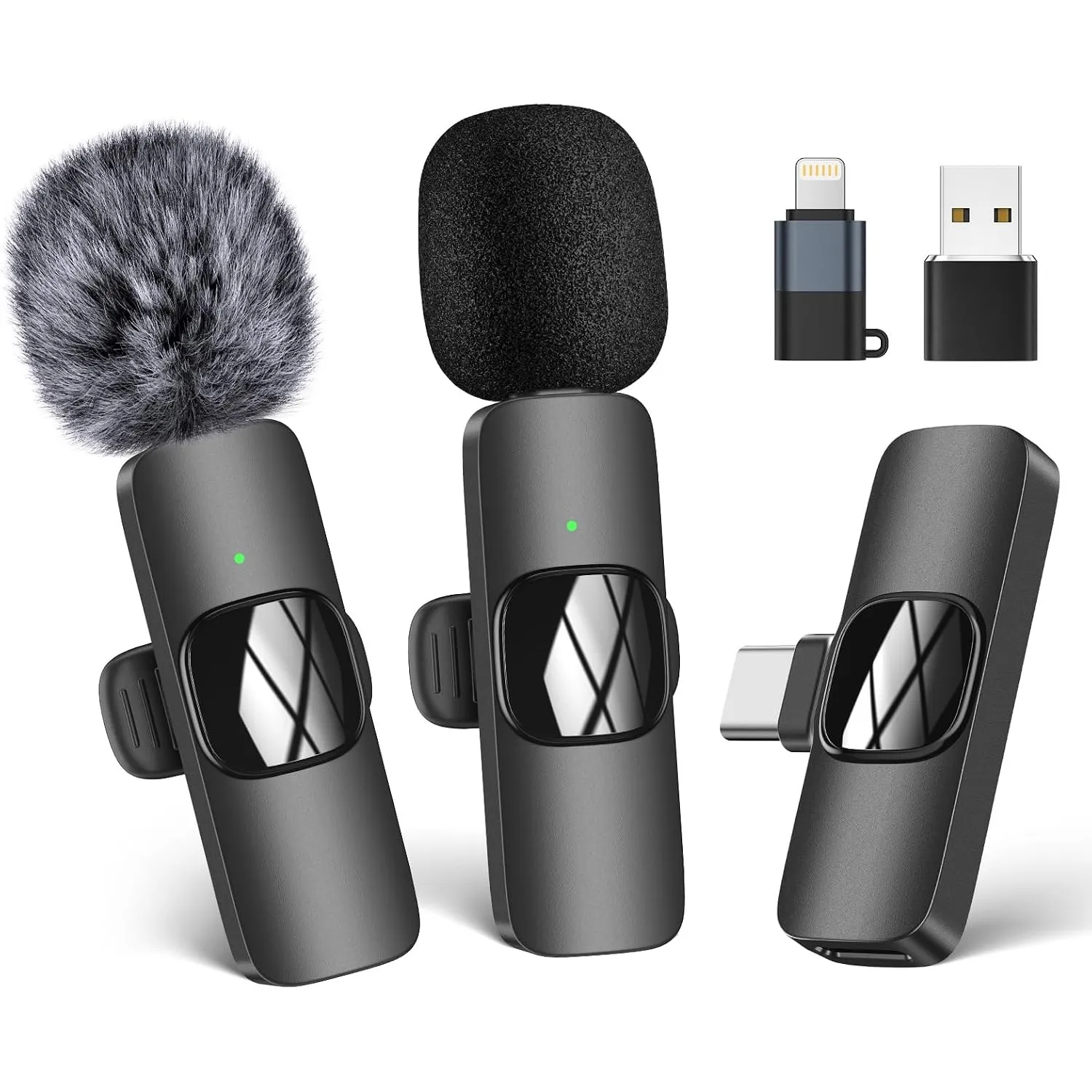HMKCH Kabelloses Lavalier Mikrofon für Handy/iPhone/Computer, Wireless USB C Ansteckmikrofon für Videoaufnahmen, Vlog, …