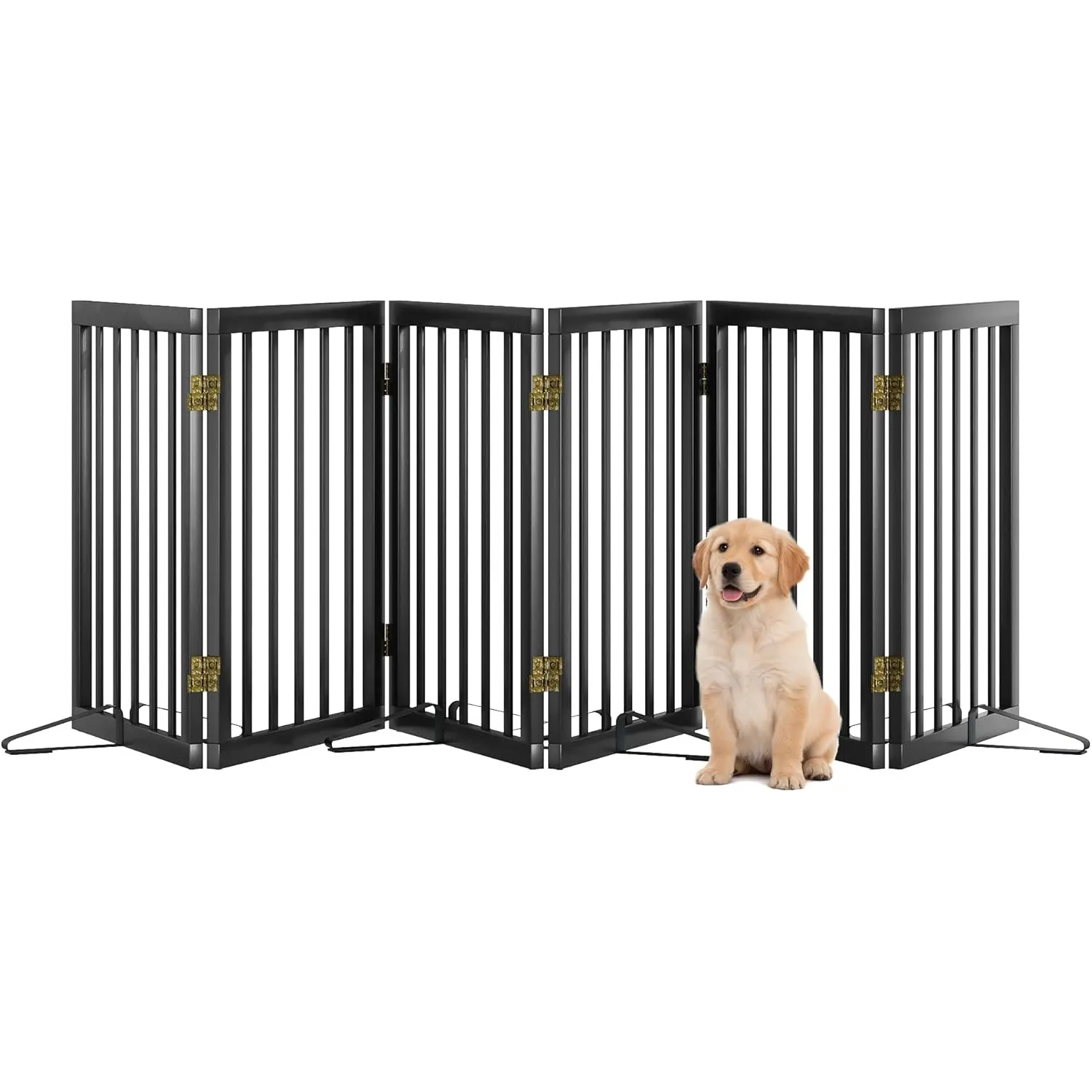 Hundegitter für Türen, Faltbares Hundegitter Innen, Haustiergitter für Türen Schlafzimmer, Welpengitter mit Metallstütz…