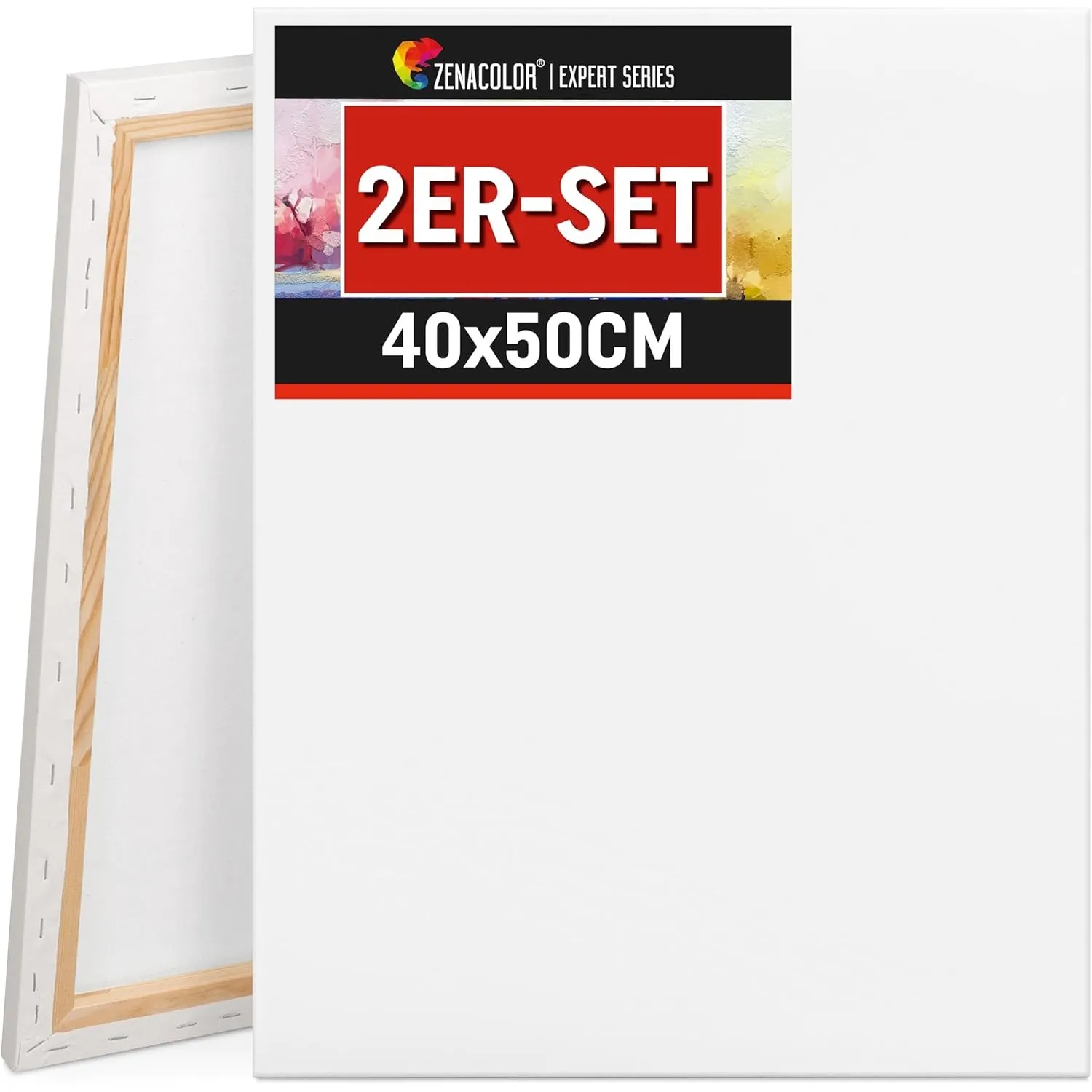 Zenacolor - Leinwand zum Bemalen 40x50 cm - Canvas Set 2 teilig