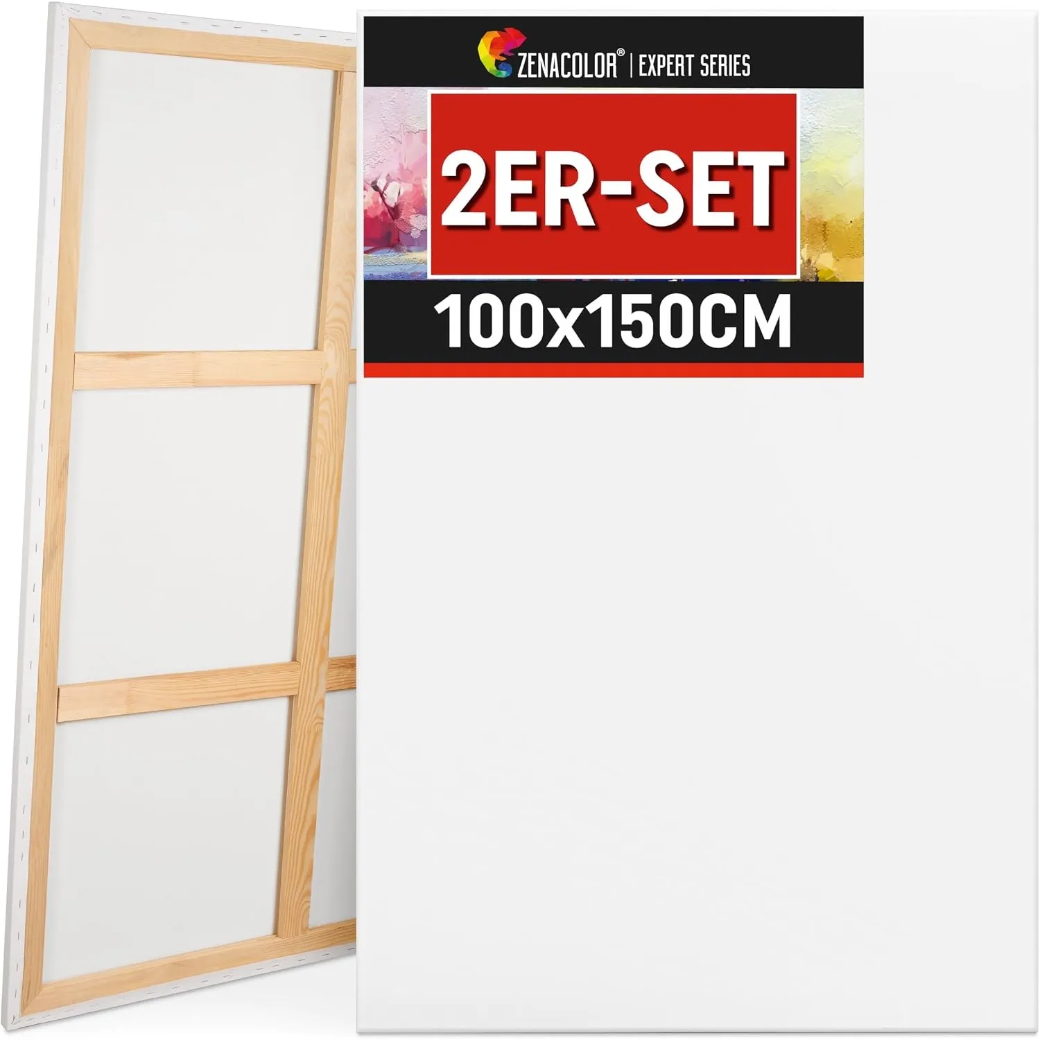Zenacolor - Leinwand zum Bemalen Groß 100x150 cm - Canvas Set 2 teilig
