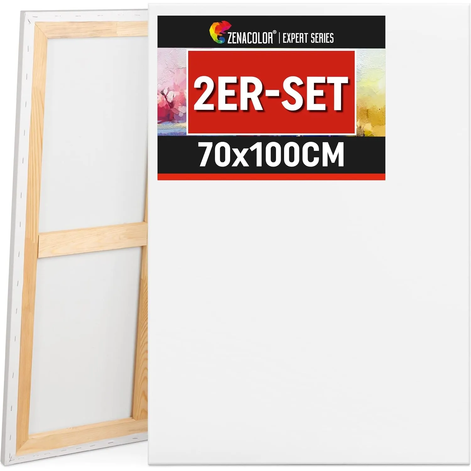 Zenacolor - Leinwand zum Bemalen Groß 70x100 cm - Canvas Set 2 teilig