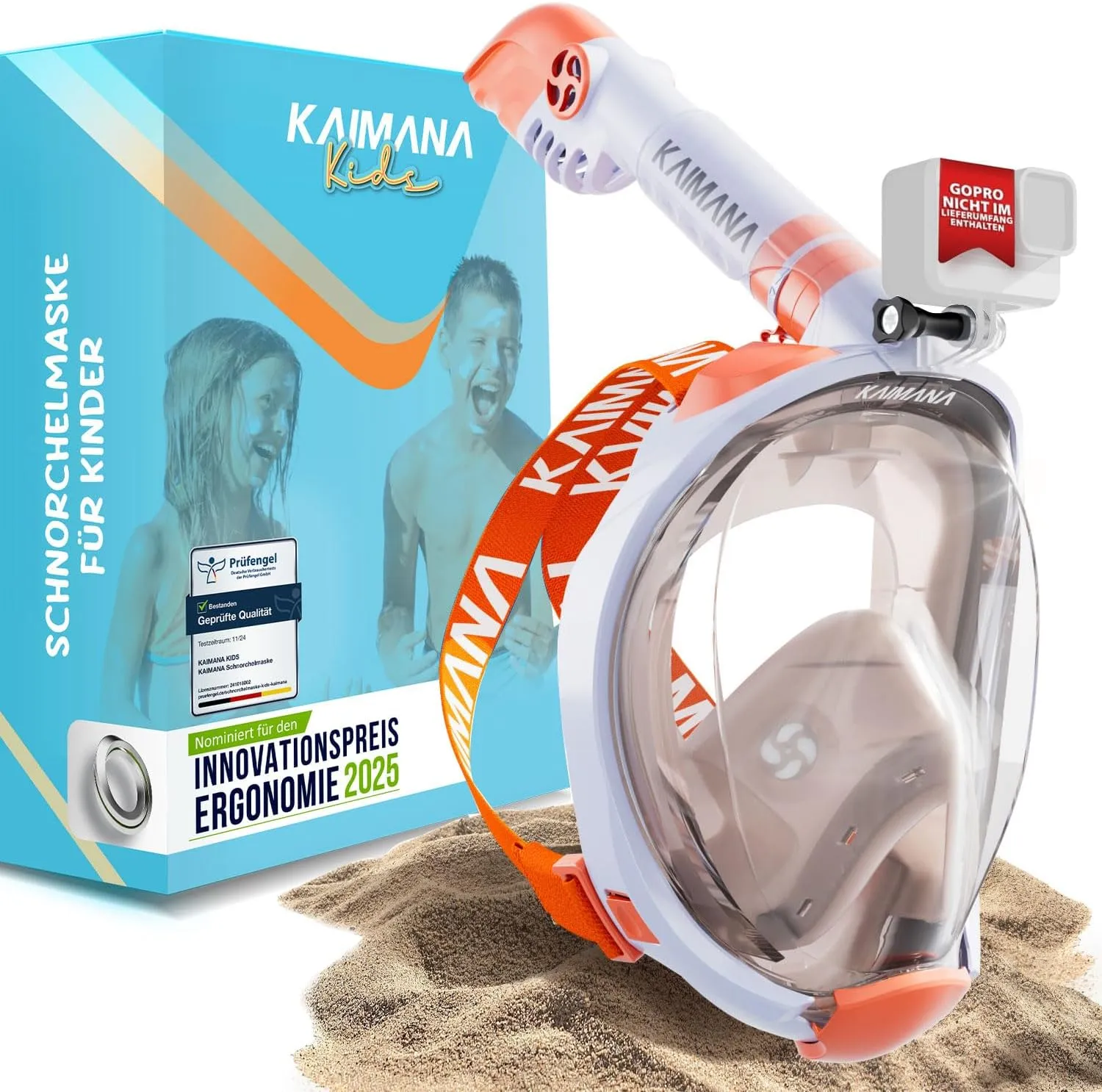 Die Preisgekrönte KAIMANA® Schnorchelmaske für Erwachsene & Kinder - absolut CO2 sicher - inkl. Tragetasche - Taucherma…