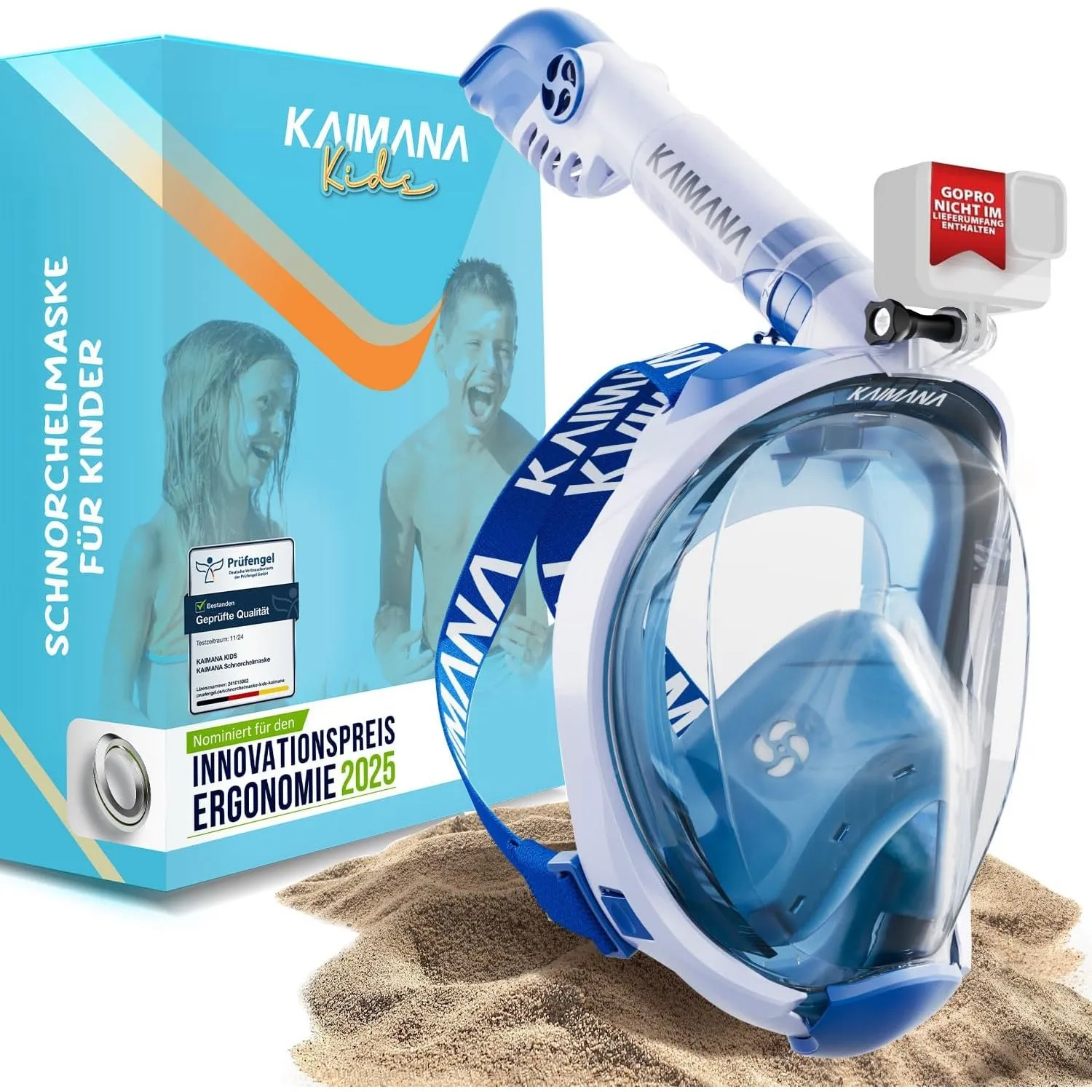 Die Preisgekrönte KAIMANA® Schnorchelmaske für Erwachsene & Kinder - absolut CO2 sicher - inkl. Tragetasche - Taucherma…