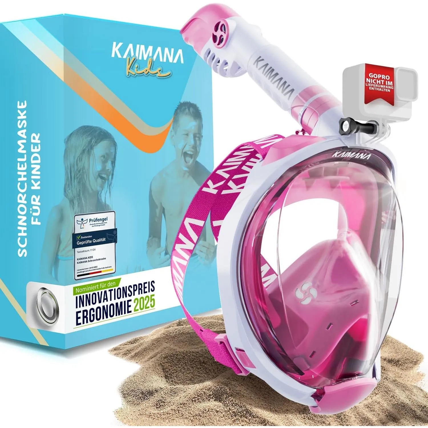 Die Preisgekrönte KAIMANA® Schnorchelmaske für Erwachsene & Kinder - absolut CO2 sicher - inkl. Tragetasche - Taucherma…
