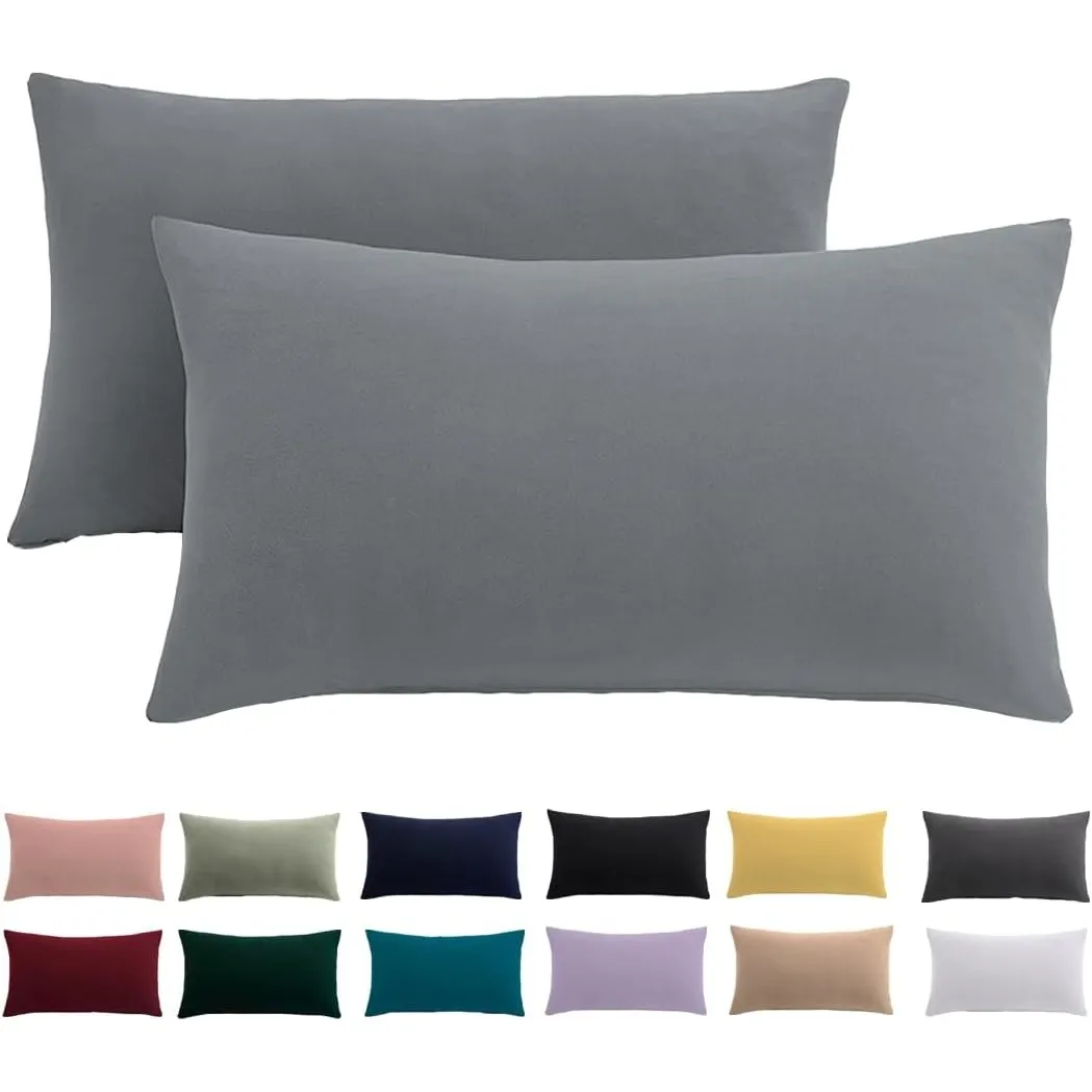 Kissenbezug 40 x 80 2er Set - Kopfkissenbezug 40x80 Grau Für Kissen 100% Mikrofaser Kissenhülle Bügelfrei & Knitterfrei…