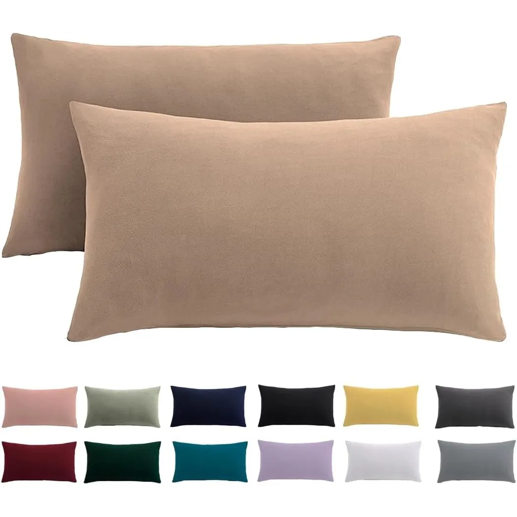 Kissenbezug 40 x 80 2er Set - Kopfkissenbezug 40x80 Beige Für Kissen 100% Mikrofaser Kissenhülle Bügelfrei & Knitterfre…