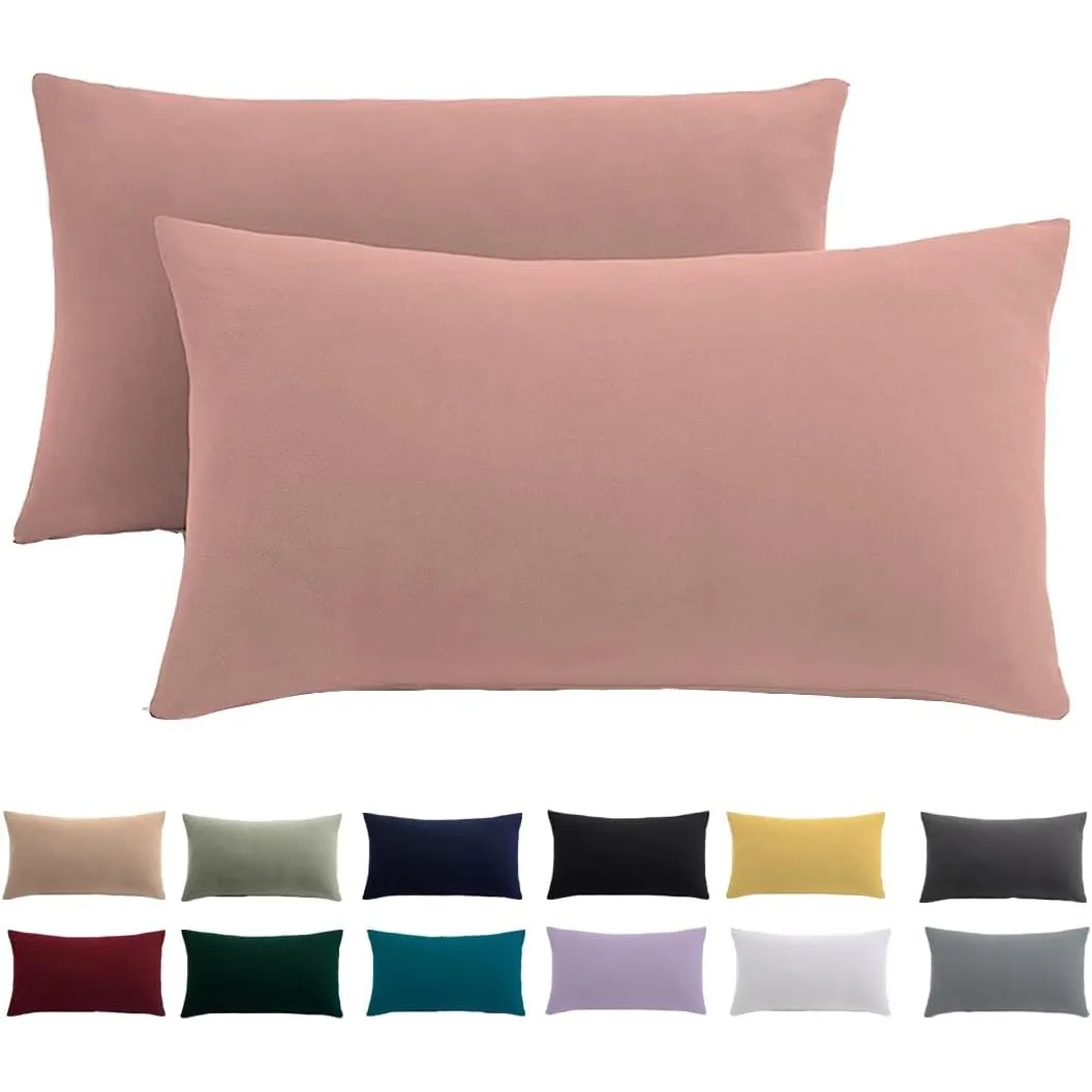 Kissenbezug 40 x 80 2er Set - Kopfkissenbezug 40x80 Rosa Für Kissen 100% Mikrofaser Kissenhülle Bügelfrei & Knitterfrei…