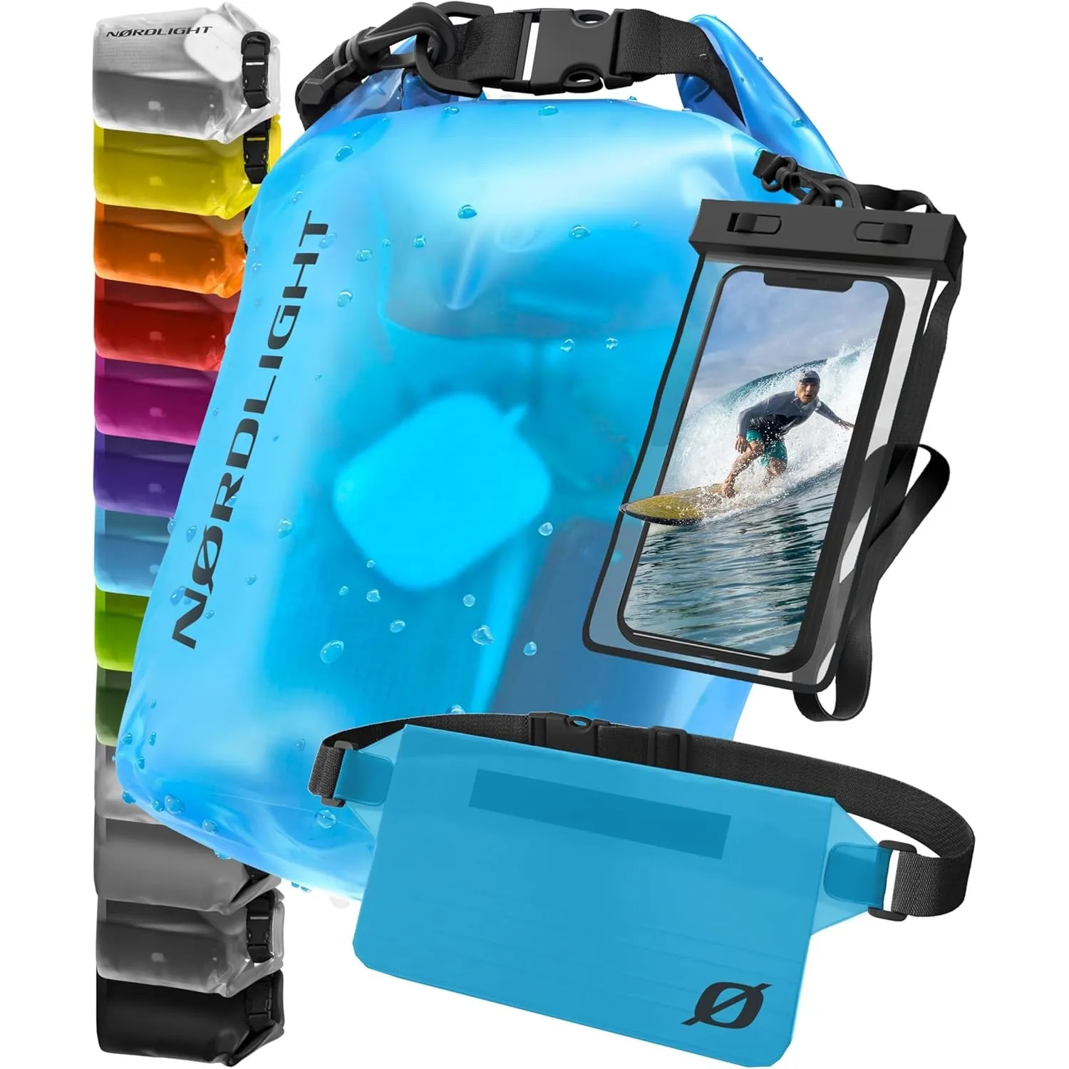Nordlight Dry Bag wasserdichte Tasche - 2l 5l 10l 15l 20l 30l Liter | Wasserfester Packsack Seesack Beutel Waterproof D…