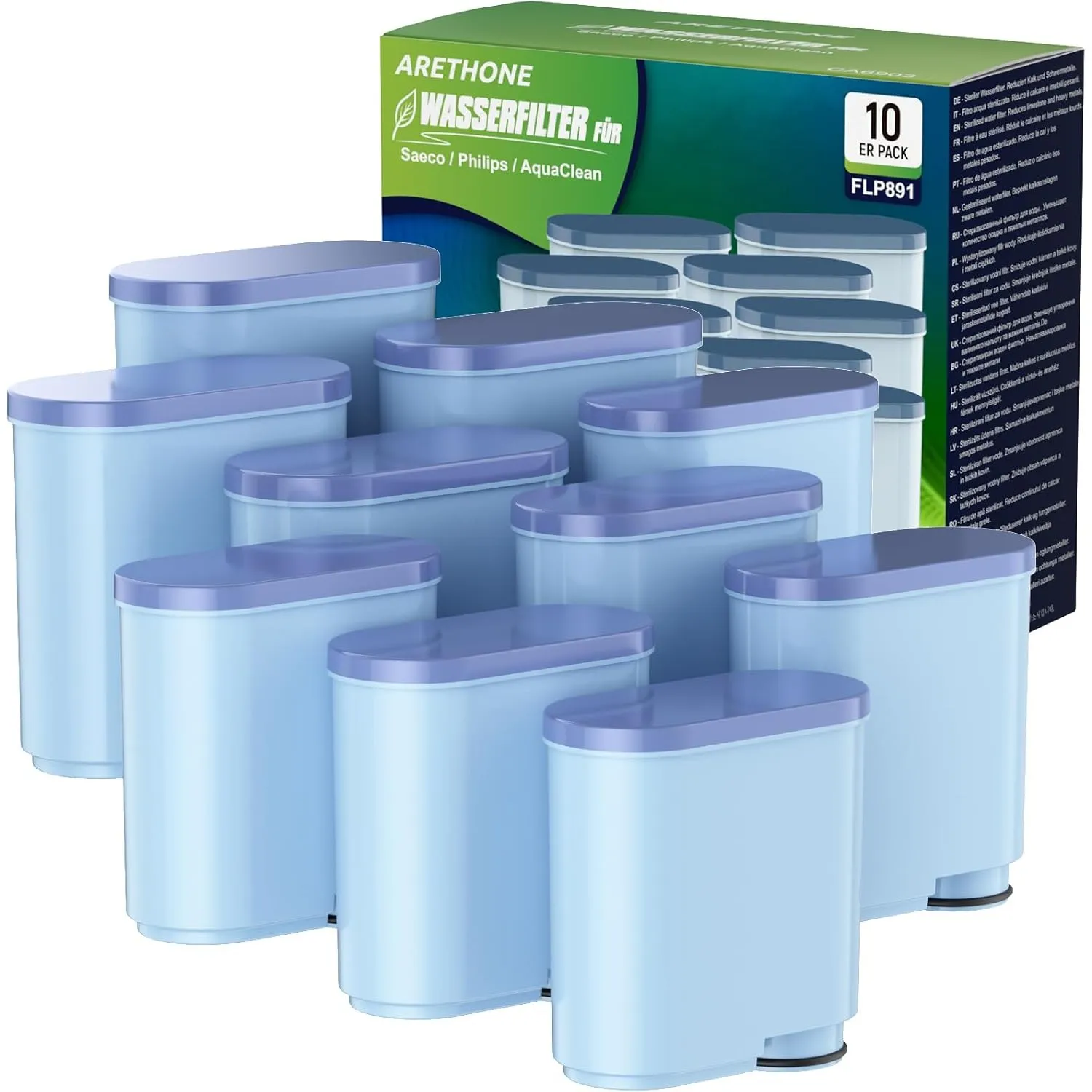 ARETHONE Wasserfilter für Philips AquaClean CA6903/10 CA6903/22, 10 Stück