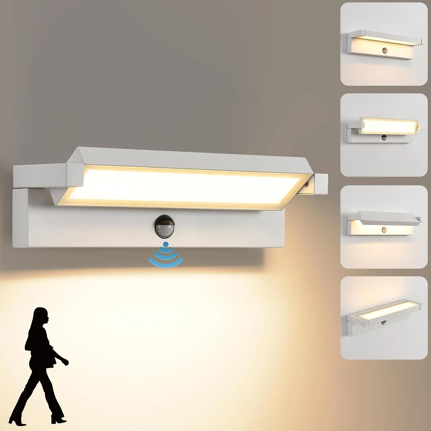 KUKAK LED Wandleuchte Aussen mit Bewegungsmelder,36W Aussenleuchte Wand,IP65 Wasserdichte Außenwandleuchte 3000K Warmwe…