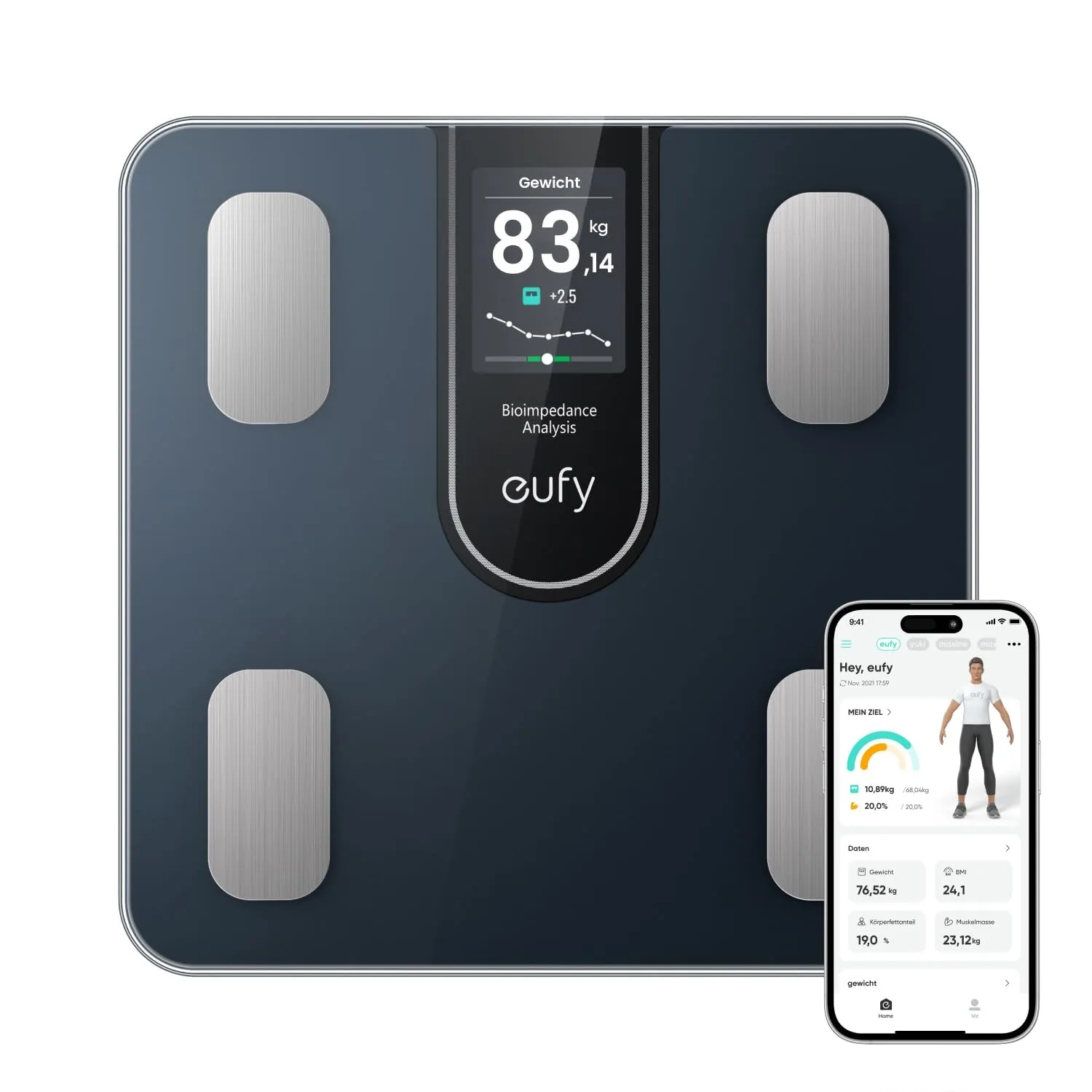 ANKER eufy Smart Scale C20, smarte Körperfettwaage